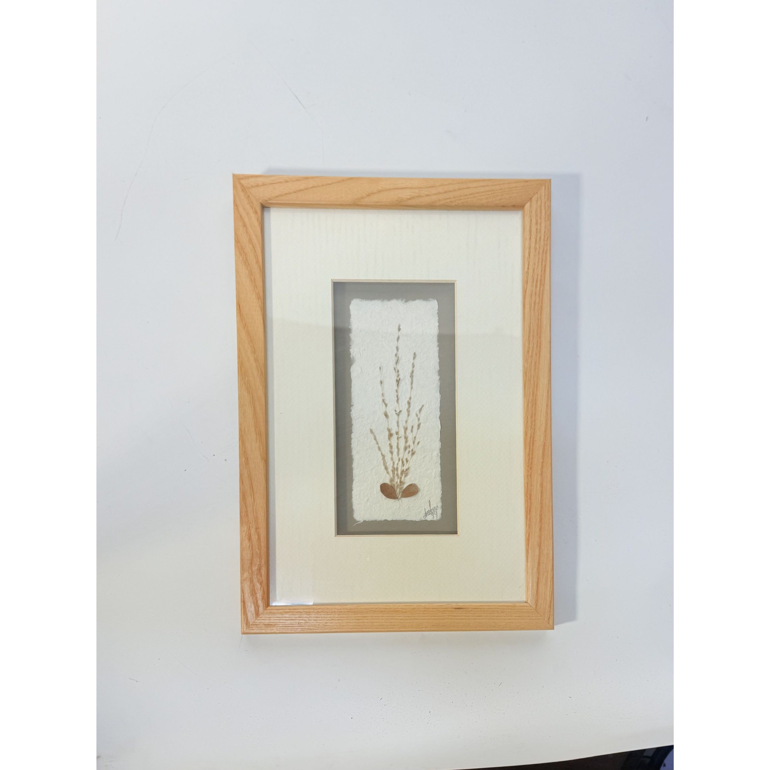 Wall Decor Handcrafted Floral Paper Art Vintage Sculptural Shadow Box Tiny Flowers Wood Frame African Craft Gallery Art Table Home Decor