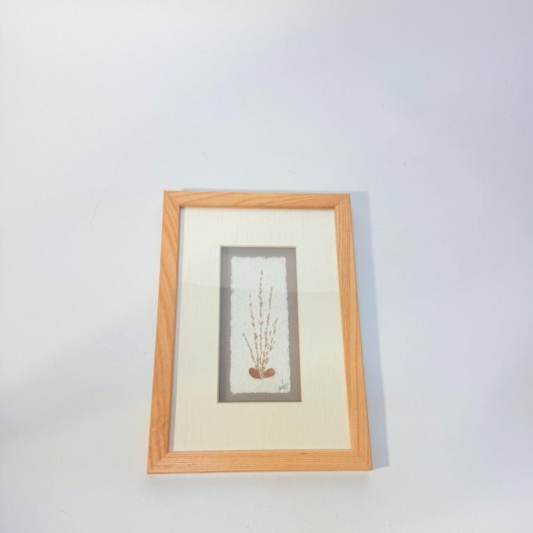 Wall Decor Handcrafted Floral Paper Art Vintage Sculptural Shadow Box Tiny Flowers Wood Frame African Craft Gallery Art Table Home Decor