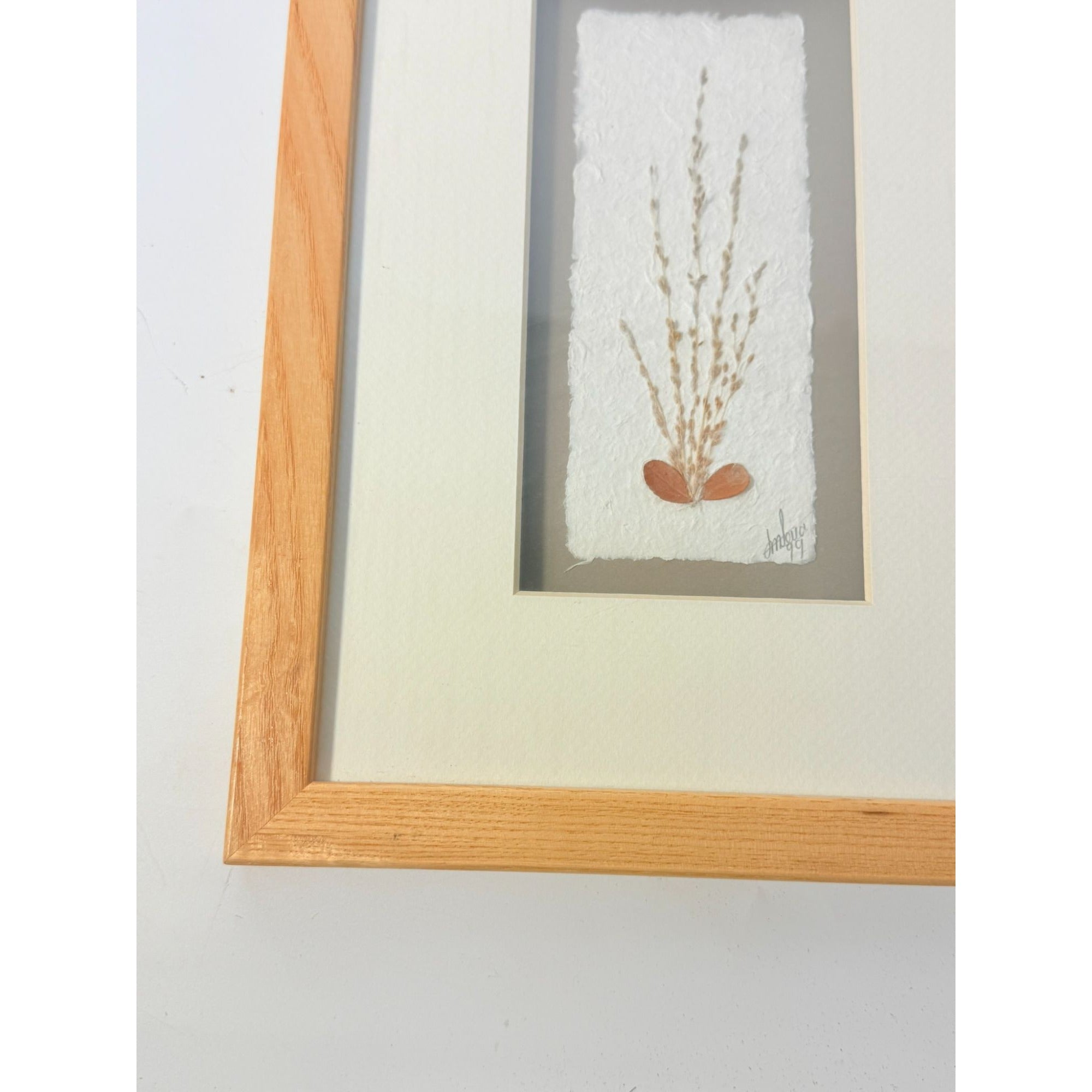 Wall Decor Handcrafted Floral Paper Art Vintage Sculptural Shadow Box Tiny Flowers Wood Frame African Craft Gallery Art Table Home Decor