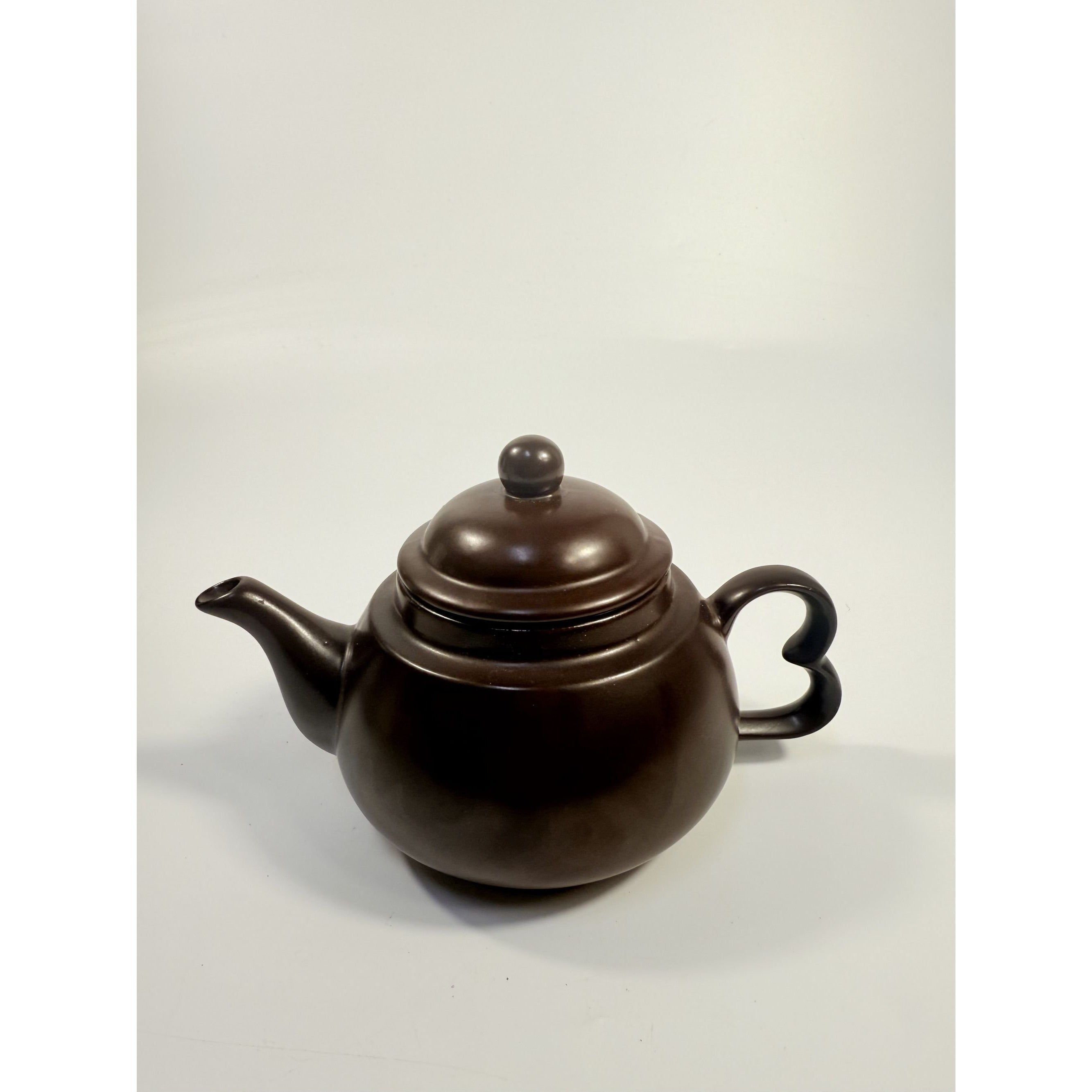 Stoneware Pottery Tea Pot Brown Clay Vintage Heart Handle Mini Kitchenware Replacement China Home Decor Decorative Accents