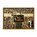 Glass Tray Robert M Weiss Reverse Hand Painted Wooden Display Peru VTG Baboon Animal Print