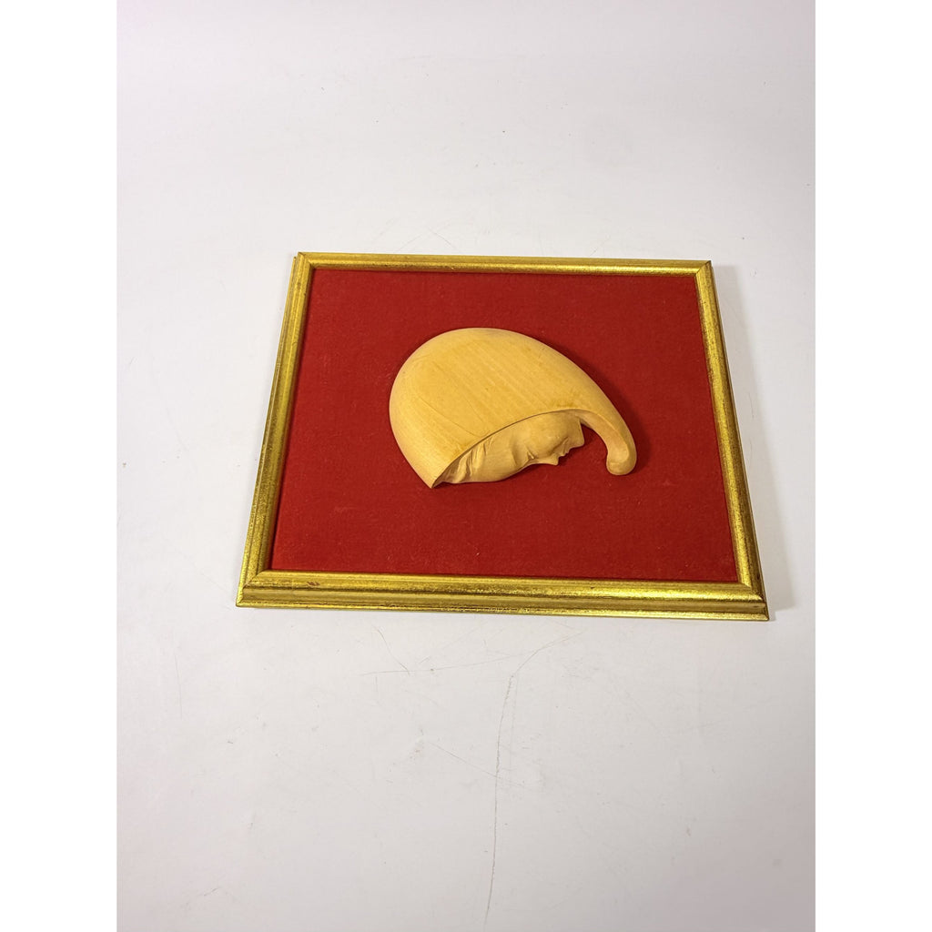 Hand Carved Madonna  Framed Decor Art  Adalbert Thibault woodCanada Gallery Wall Gold Frame Velvet Back Home Decor Decorative Accent