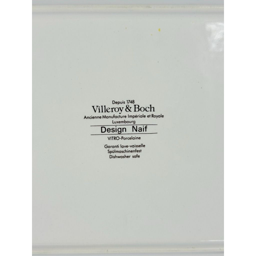 Villeroy & Boch Design Naif Porcelain 15-1/4" Oval Serving Platter Replacement China "Gathering Twigs" scene by artist Gérard Laplau Vintage