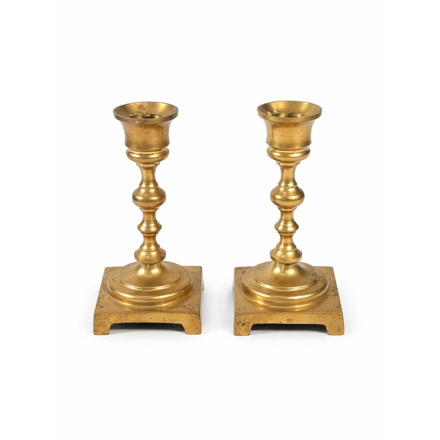 Solid Brass Candlesticks Pair set 2 Vintage Metal Traditional Table Home Decor Centerpiece Wedding Candle Holder English Decorative Accents