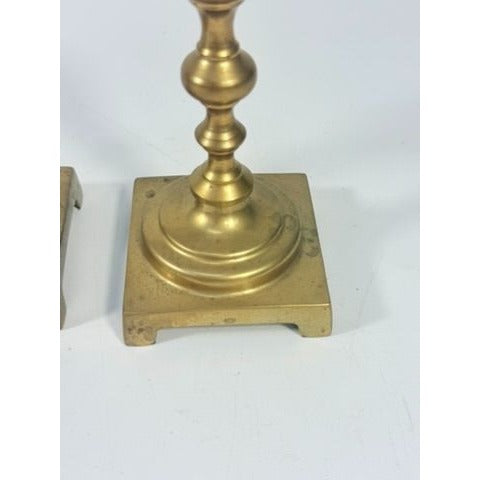 Solid Brass Candlesticks Pair set 2 Vintage Metal Traditional Table Home Decor Centerpiece Wedding Candle Holder English Decorative Accents