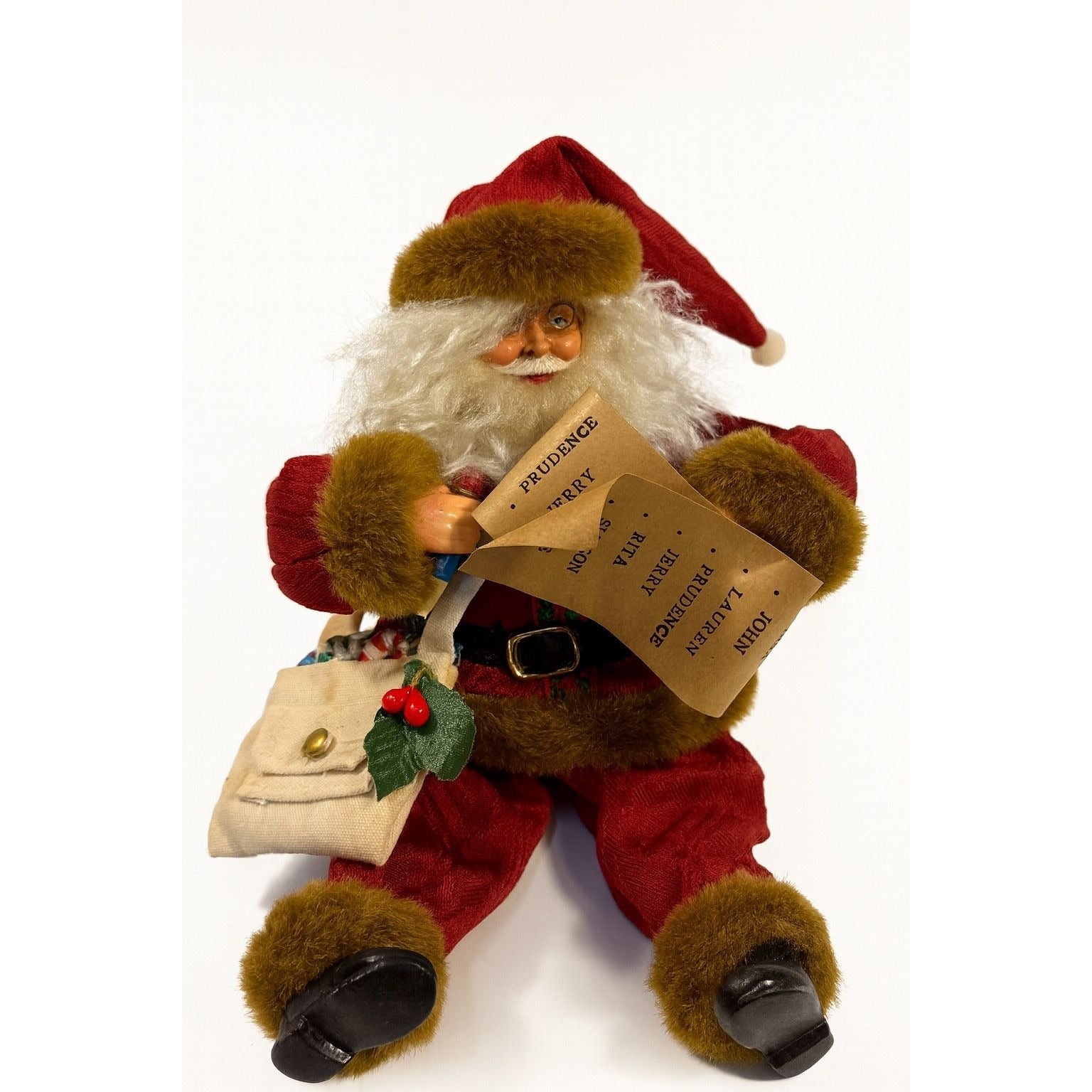 Santa Antimated Ornament Motion Eluceo Original Box | Christmas Naughty Good List Miniature Light Set Connection | Vintage Santa Claus Tree