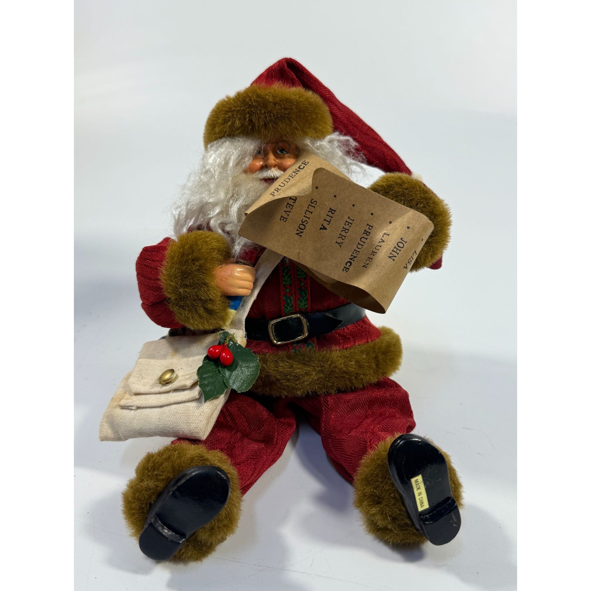 Santa Antimated Ornament Motion Eluceo Original Box | Christmas Naughty Good List Miniature Light Set Connection | Vintage Santa Claus Tree