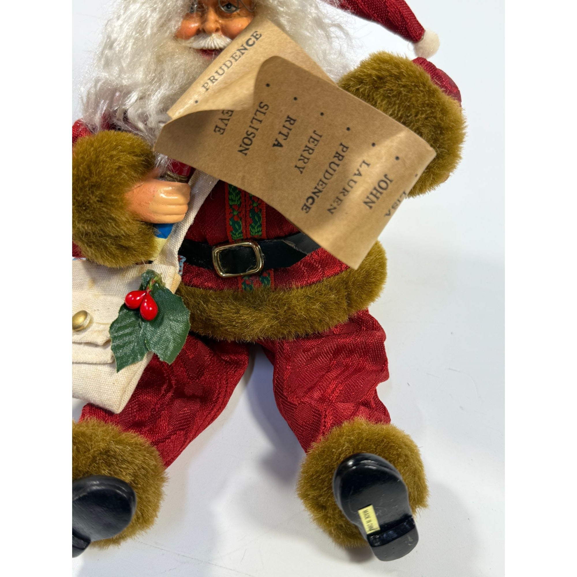 Santa Antimated Ornament Motion Eluceo Original Box | Christmas Naughty Good List Miniature Light Set Connection | Vintage Santa Claus Tree