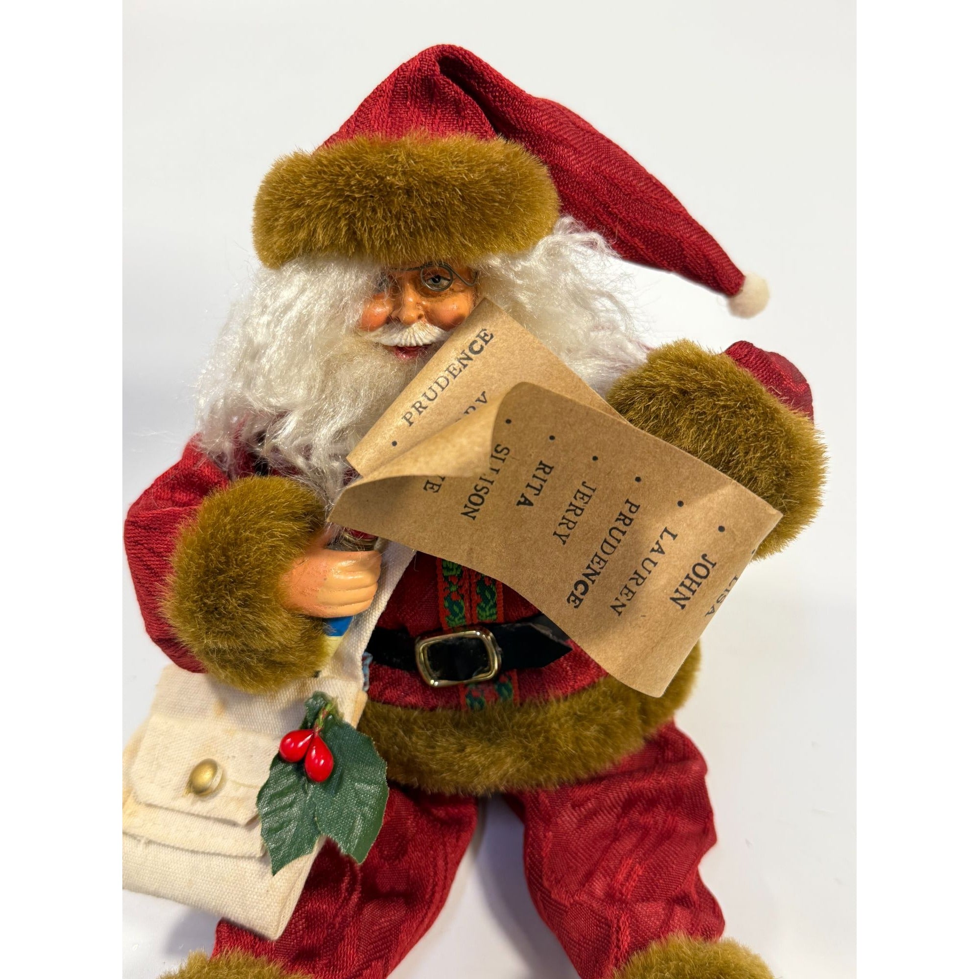 Santa Antimated Ornament Motion Eluceo Original Box | Christmas Naughty Good List Miniature Light Set Connection | Vintage Santa Claus Tree