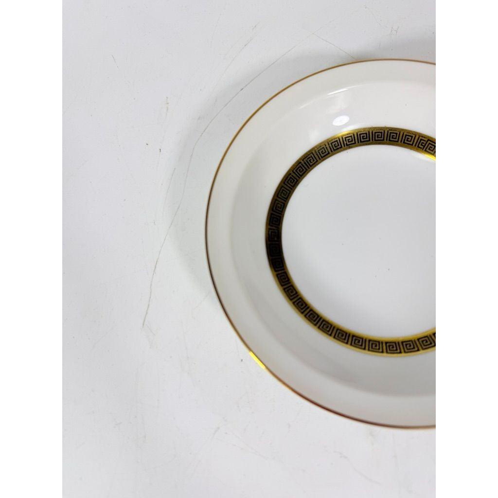 Rim Berry Bowl Set 11 Key Largo by Meito Black Greek Key On Gold Band Royal M Japan Replacement China Vintage Elegant Traditional Classic