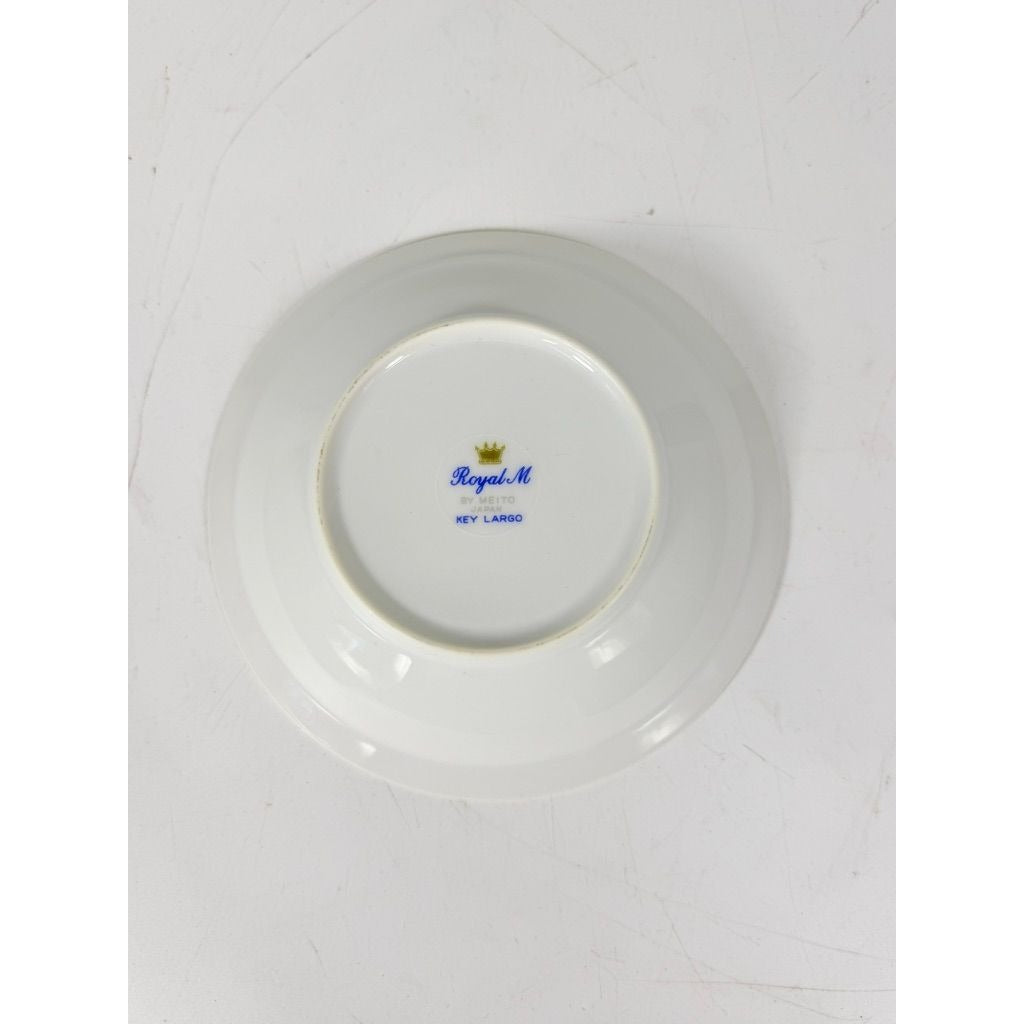 Rim Berry Bowl Set 11 Key Largo by Meito Black Greek Key On Gold Band Royal M Japan Replacement China Vintage Elegant Traditional Classic