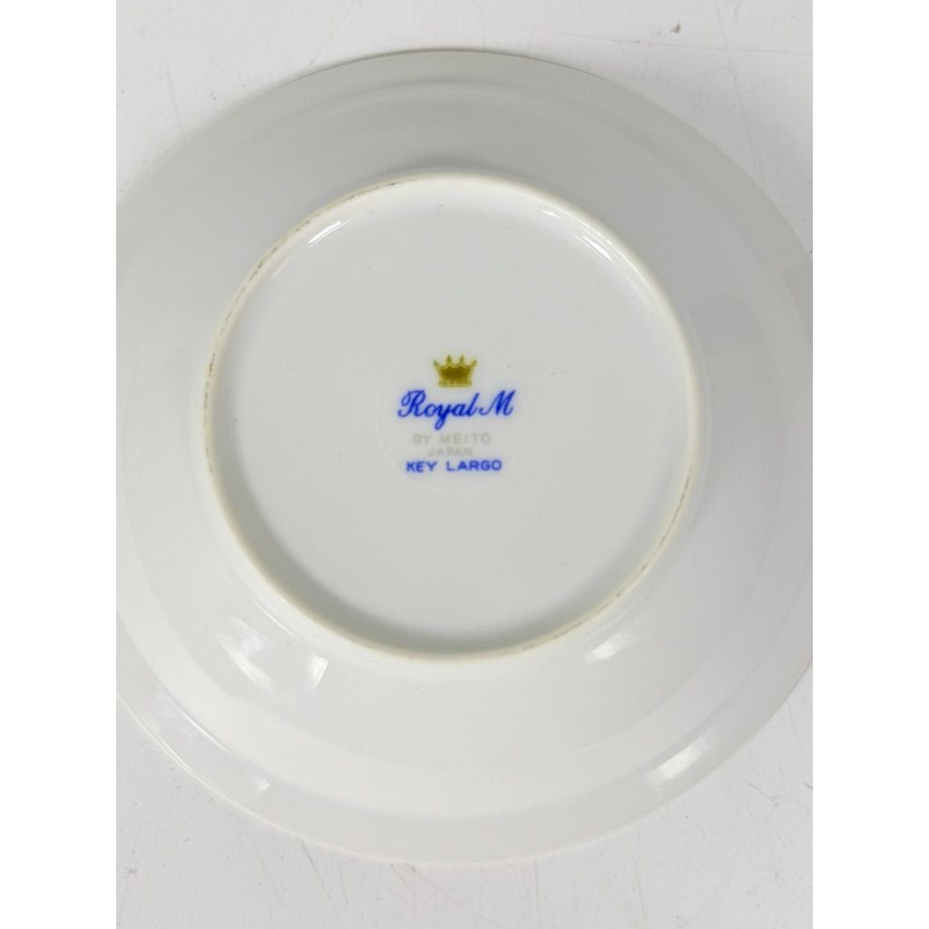 Rim Berry Bowl Set 11 Key Largo by Meito Black Greek Key On Gold Band Royal M Japan Replacement China Vintage Elegant Traditional Classic