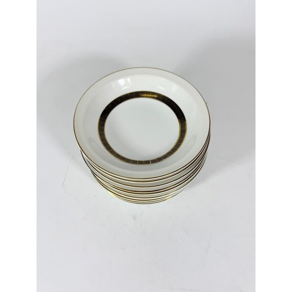 Rim Berry Bowl Set 11 Key Largo by Meito Black Greek Key On Gold Band Royal M Japan Replacement China Vintage Elegant Traditional Classic