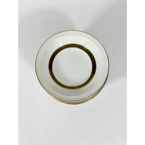 Rim Berry Bowl Set 11 Key Largo by Meito Black Greek Key On Gold Band Royal M Japan Replacement China Vintage Elegant Traditional Classic