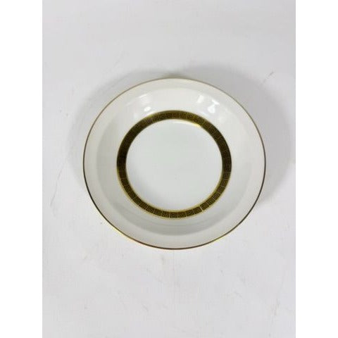 Rim Berry Bowl Set 11 Key Largo by Meito Black Greek Key On Gold Band Royal M Japan Replacement China Vintage Elegant Traditional Classic