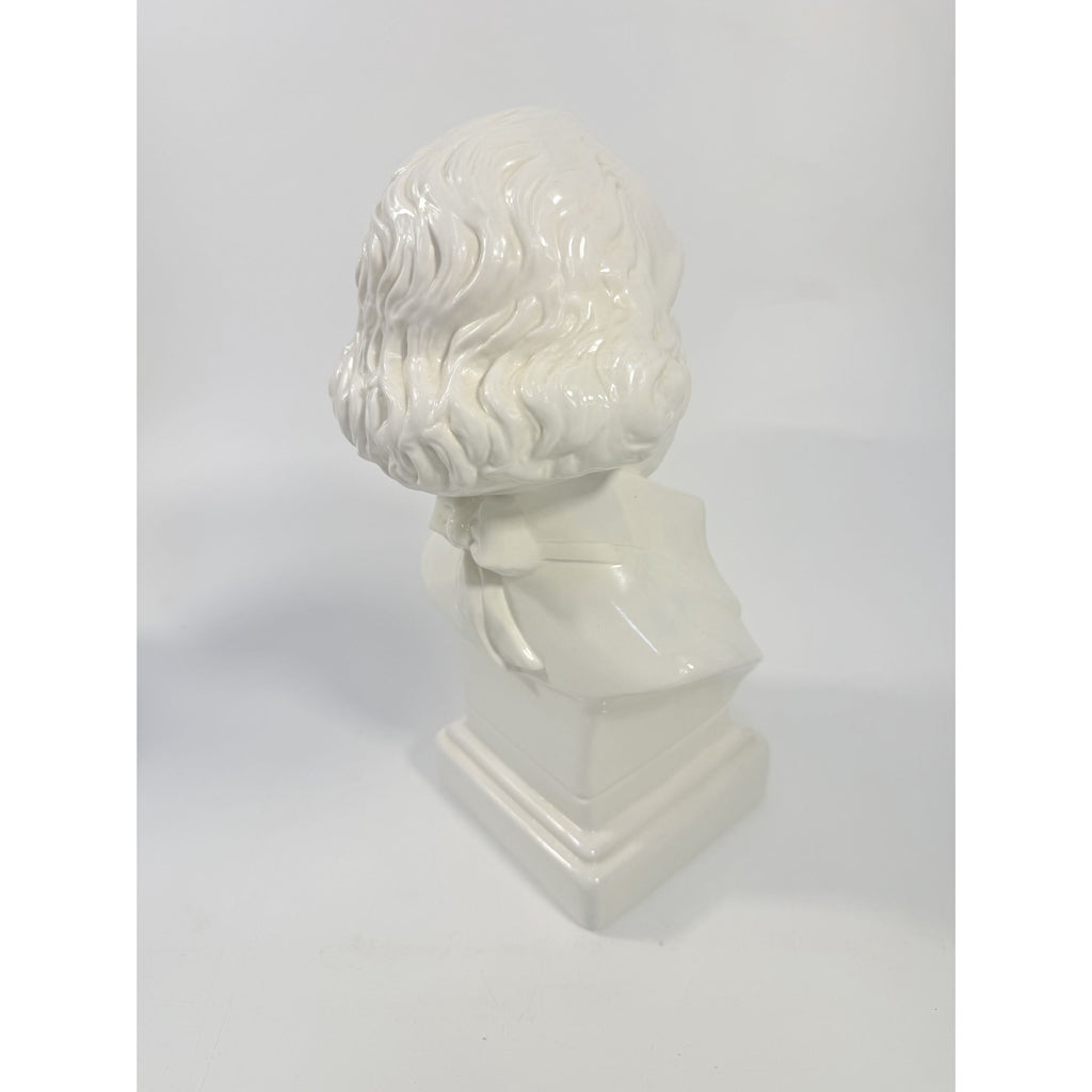 George Washington Bust Statue Ceramic Mold White Glazed Presidential 250th Commemorative United States President Americana Home Office Decor