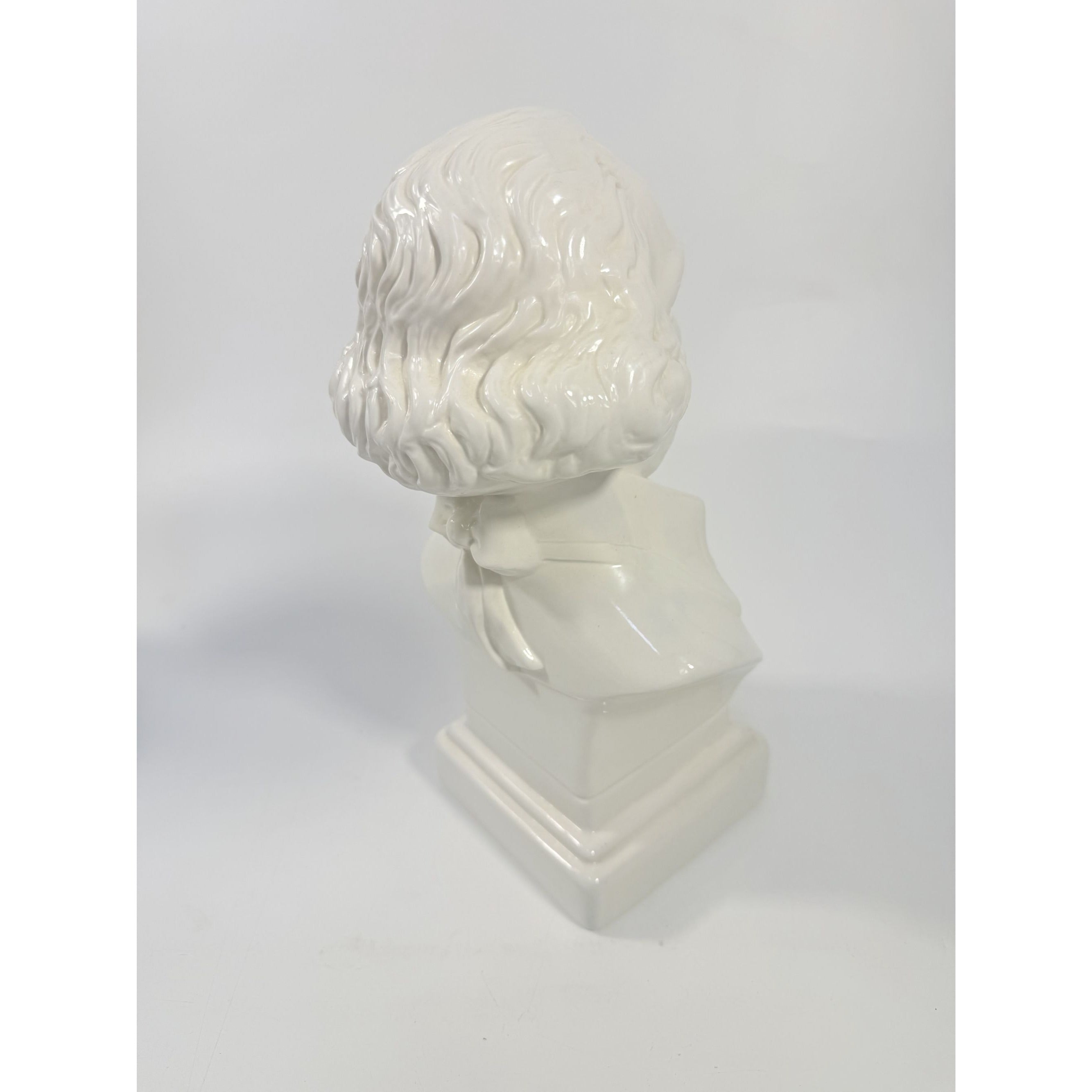 George Washington Bust Statue Ceramic Mold White Glazed Presidential 250th Commemorative United States President Americana Home Office Decor