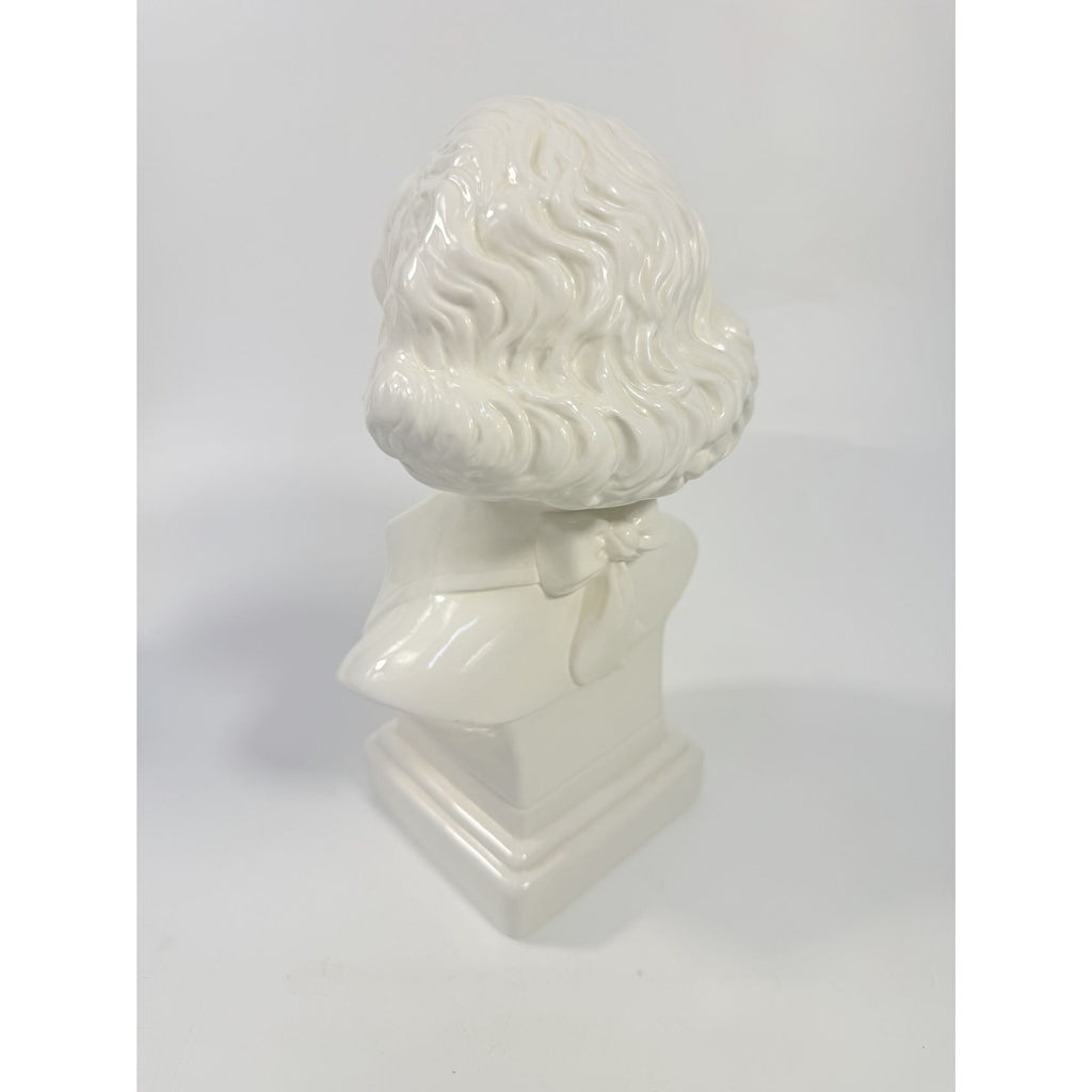 George Washington Bust Statue Ceramic Mold White Glazed Presidential 250th Commemorative United States President Americana Home Office Decor