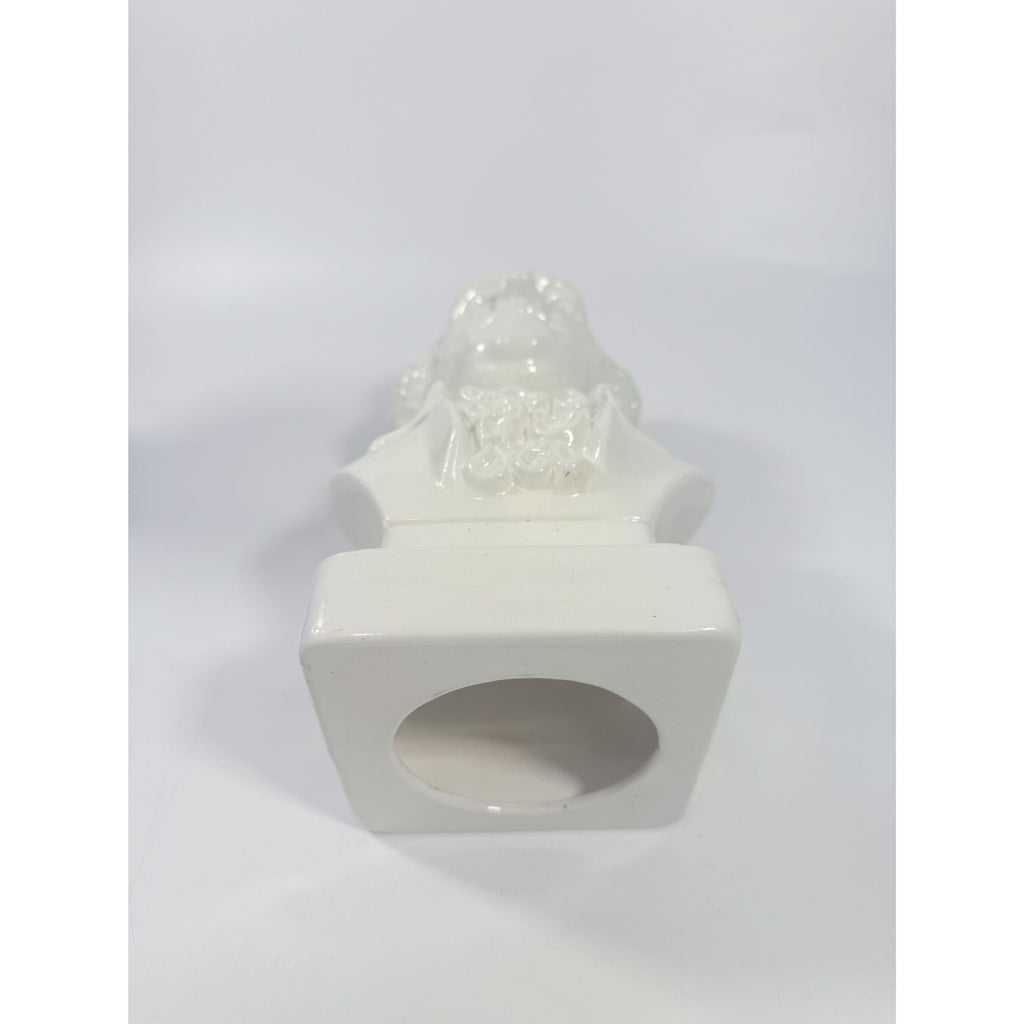 George Washington Bust Statue Ceramic Mold White Glazed Presidential 250th Commemorative United States President Americana Home Office Decor