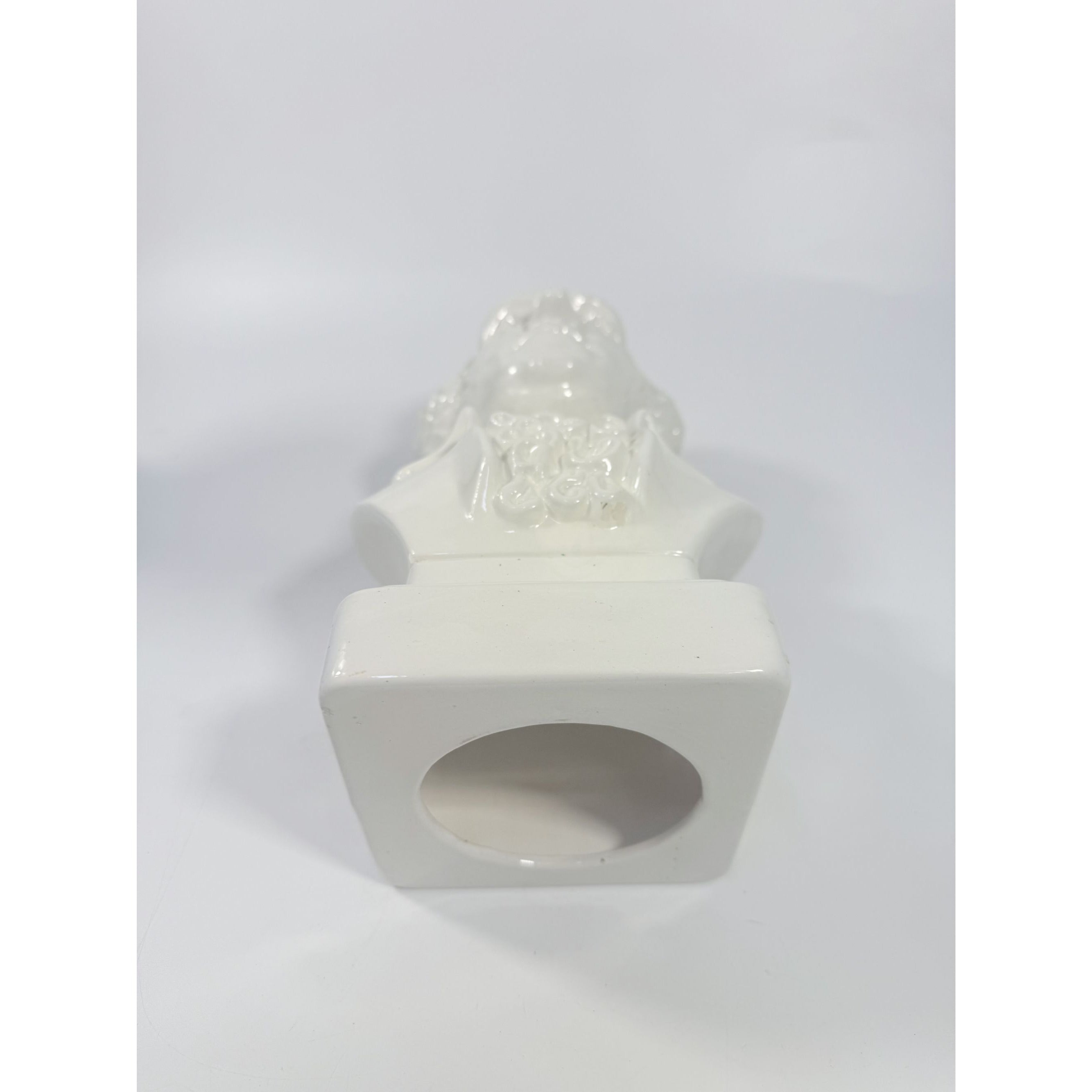 George Washington Bust Statue Ceramic Mold White Glazed Presidential 250th Commemorative United States President Americana Home Office Decor
