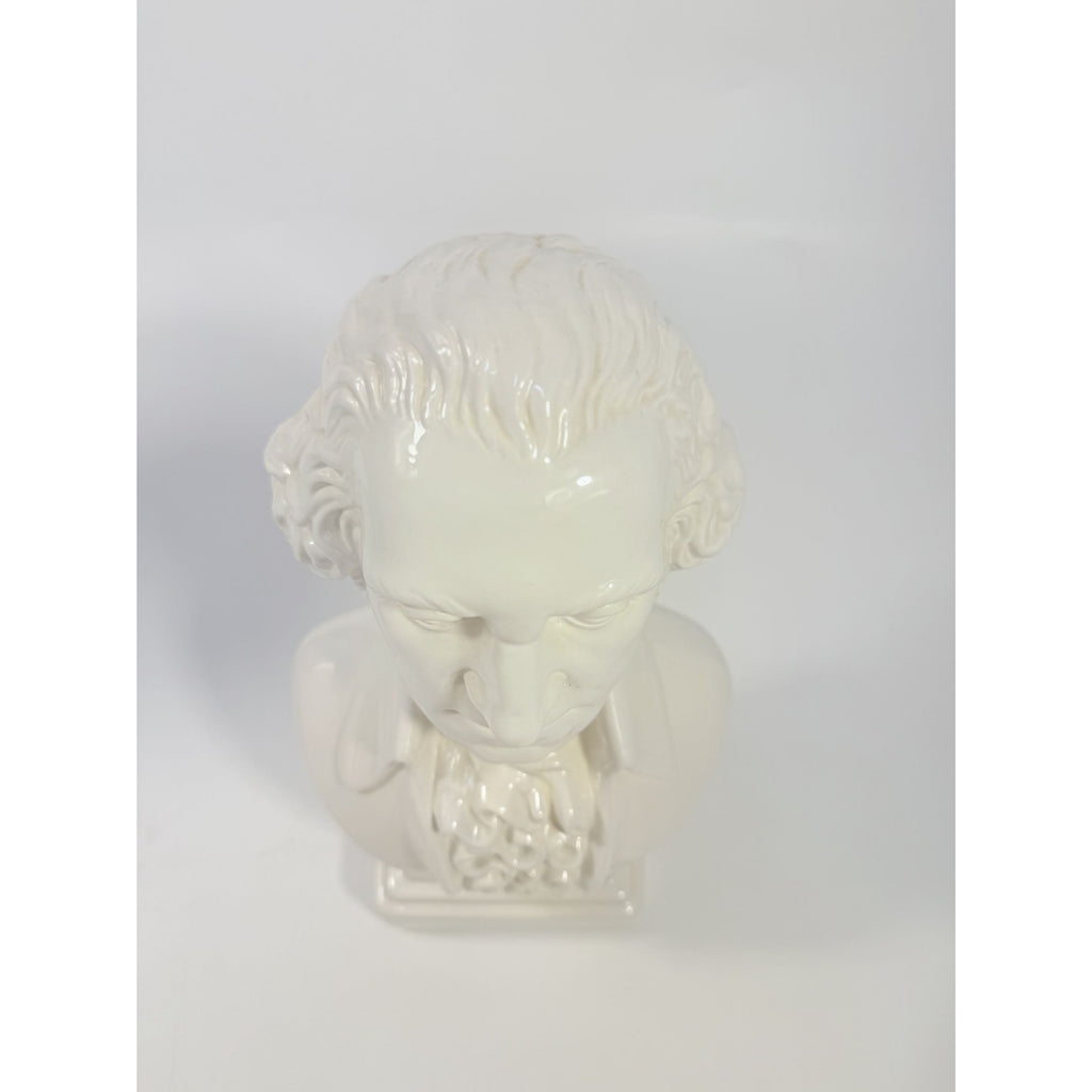 George Washington Bust Statue Ceramic Mold White Glazed Presidential 250th Commemorative United States President Americana Home Office Decor