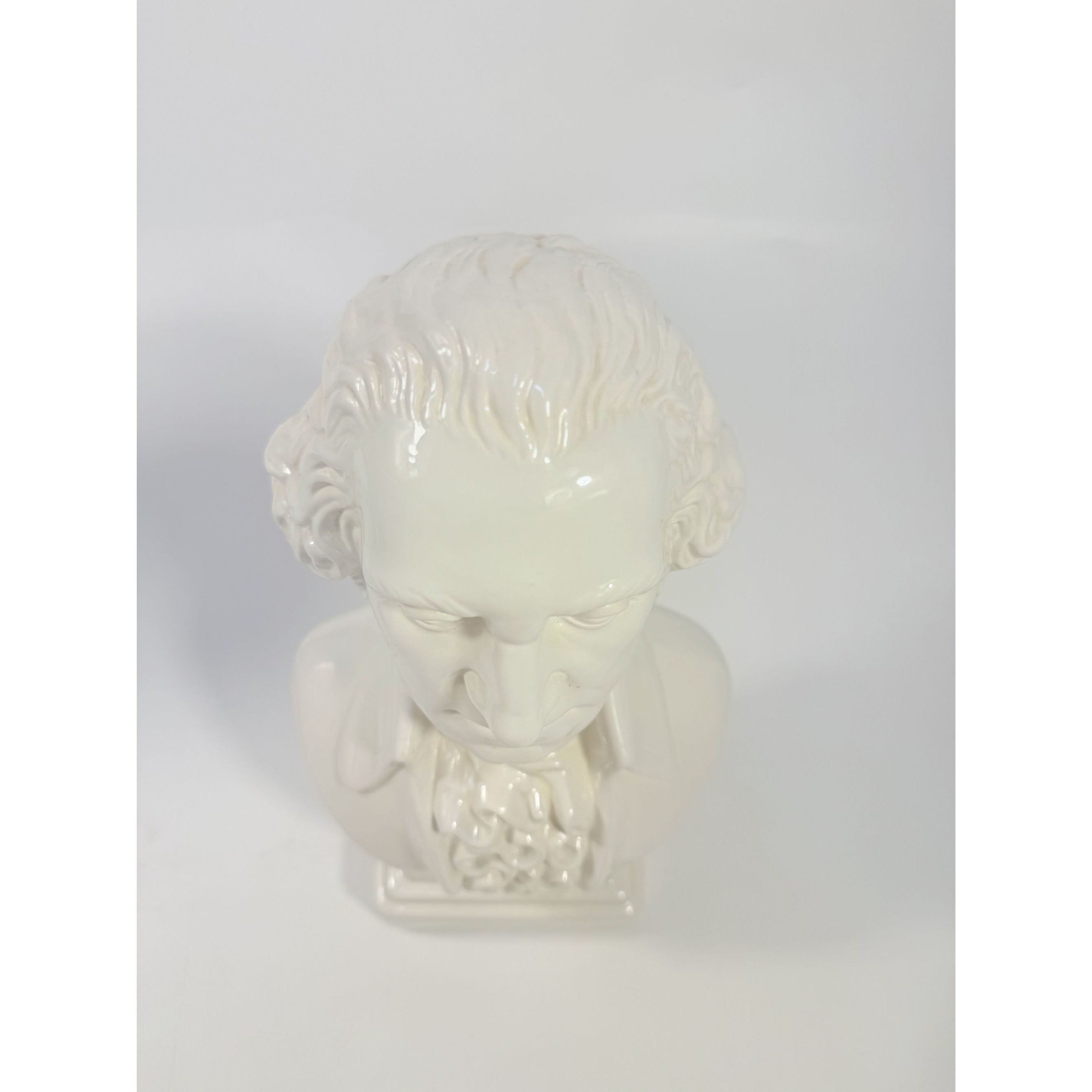 George Washington Bust Statue Ceramic Mold White Glazed Presidential 250th Commemorative United States President Americana Home Office Decor
