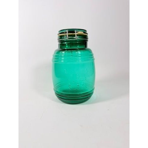 Glass Canister Turquoise Blue Cracker Barrel Style Jar 2QT Cookies Flour Sugar Wire Clasp Kitchenware Home Decor Collectible