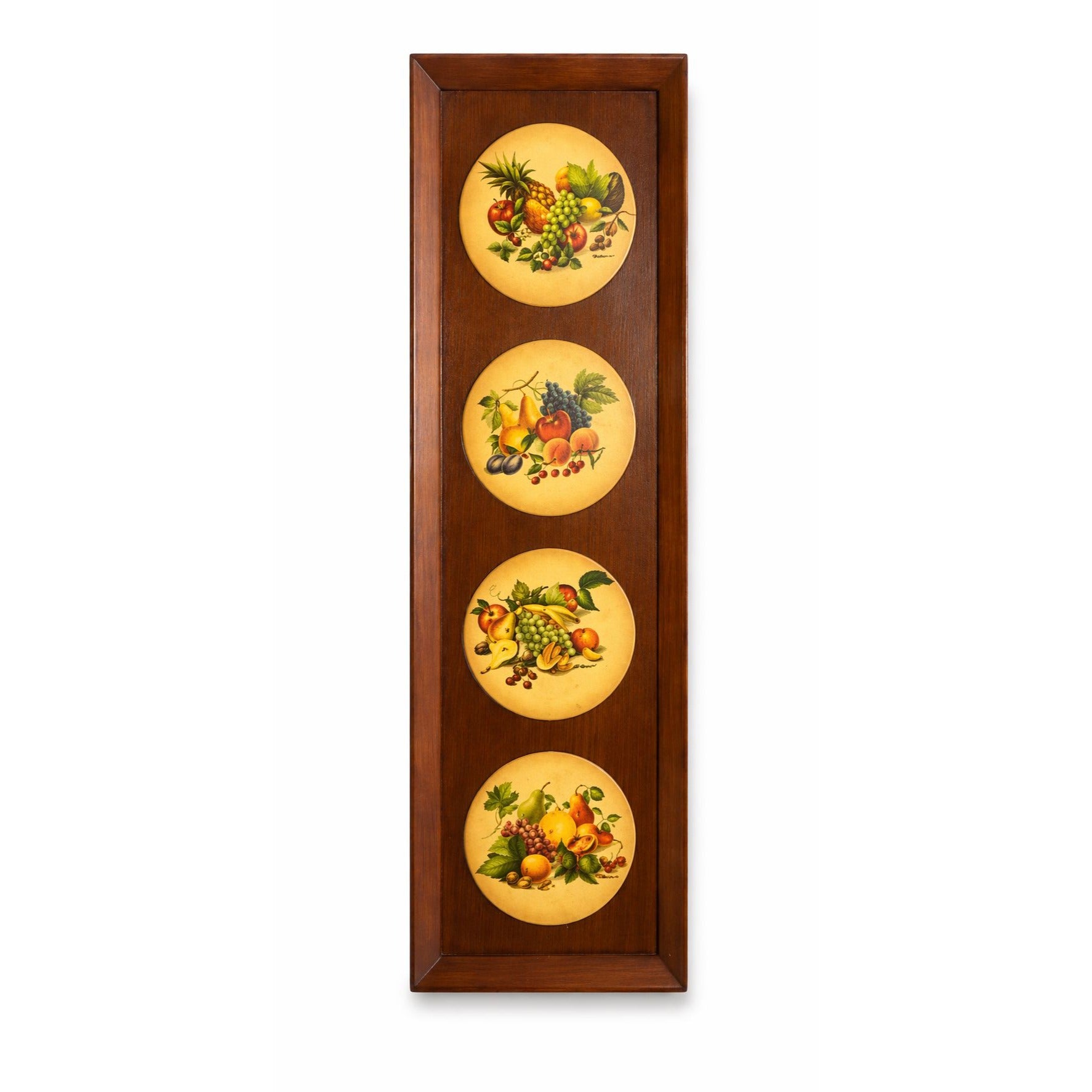 Wall Art Fruit Panel RF Harnett Embossed Still Life Vintage Kitchen Home Decor Mid Century Kitschy Gallery Cottage Granny Core Wooden Framed