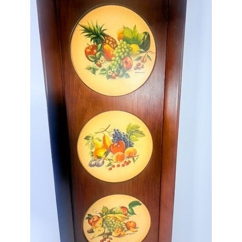 Wall Art Fruit Panel RF Harnett Embossed Still Life Vintage Kitchen Home Decor Mid Century Kitschy Gallery Cottage Granny Core Wooden Framed