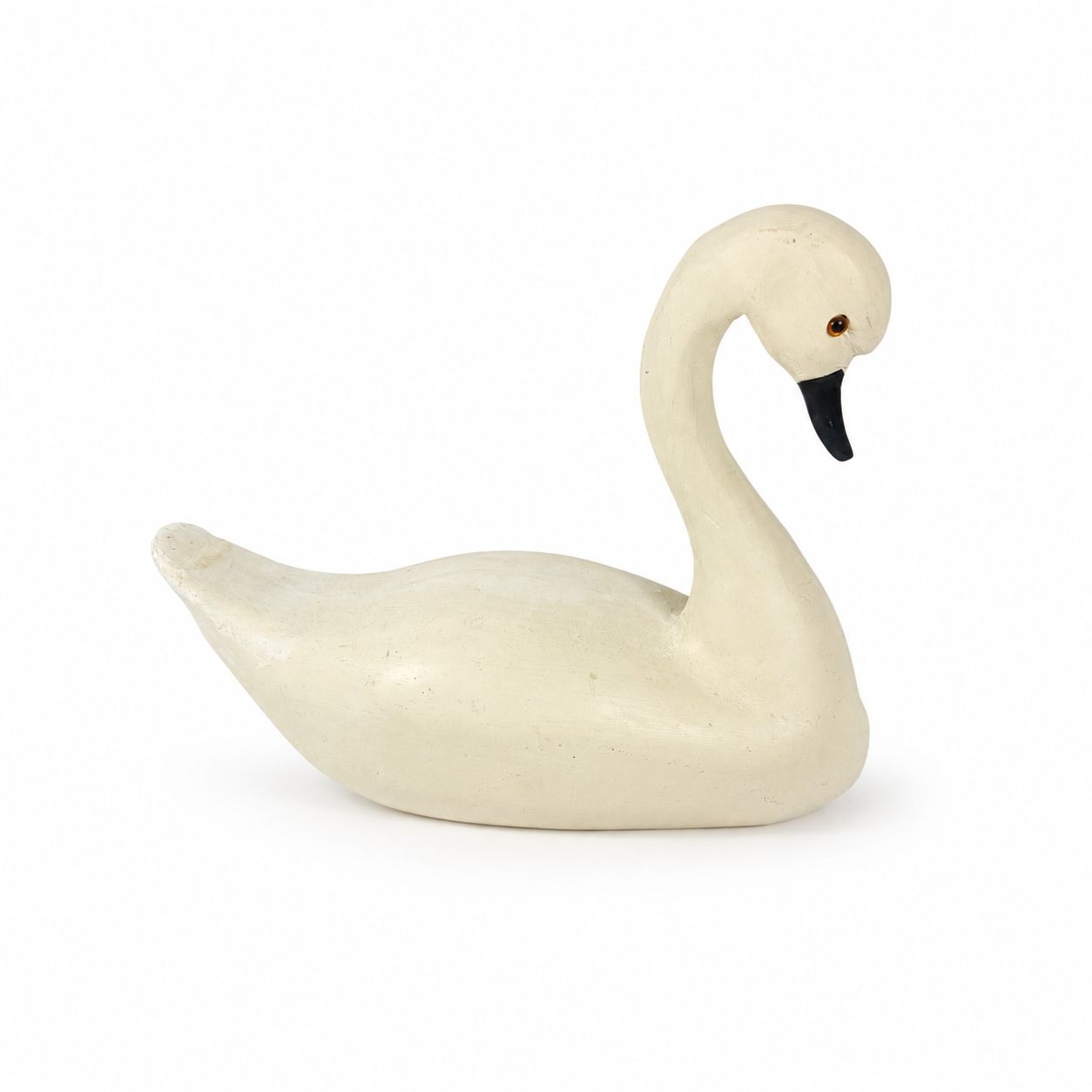 Decoy Hand Carved Swan Signed Vintage Folk Art Primitive Home Decor Decorative Accents Shorebird Hunting Lodge Collectible Grandpa Core