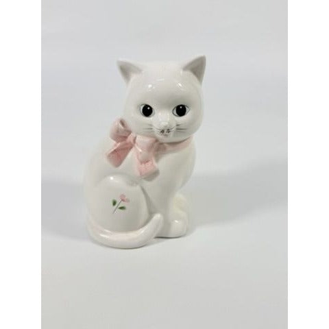 Cat Figurine Statue Vintage Hand Painted Porcelain Ceramic Classy Cats Kitten Mount Clemens Pottery Cottage Granny Core
