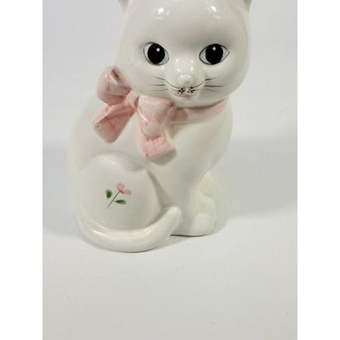 Cat Figurine Statue Vintage Hand Painted Porcelain Ceramic Classy Cats Kitten Mount Clemens Pottery Cottage Granny Core