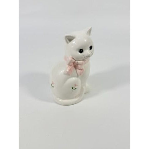 Cat Figurine Statue Vintage Hand Painted Porcelain Ceramic Classy Cats Kitten Mount Clemens Pottery Cottage Granny Core
