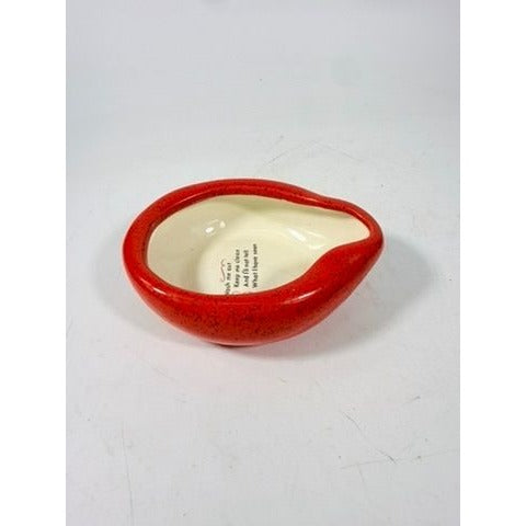 Ashtray Miniature Bed Pan Vintage Trinket Dish Kitschy Ceramic "Wash Me Out" Speckled Hand Painted