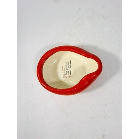 Ashtray Miniature Bed Pan Vintage Trinket Dish Kitschy Ceramic "Wash Me Out" Speckled Hand Painted