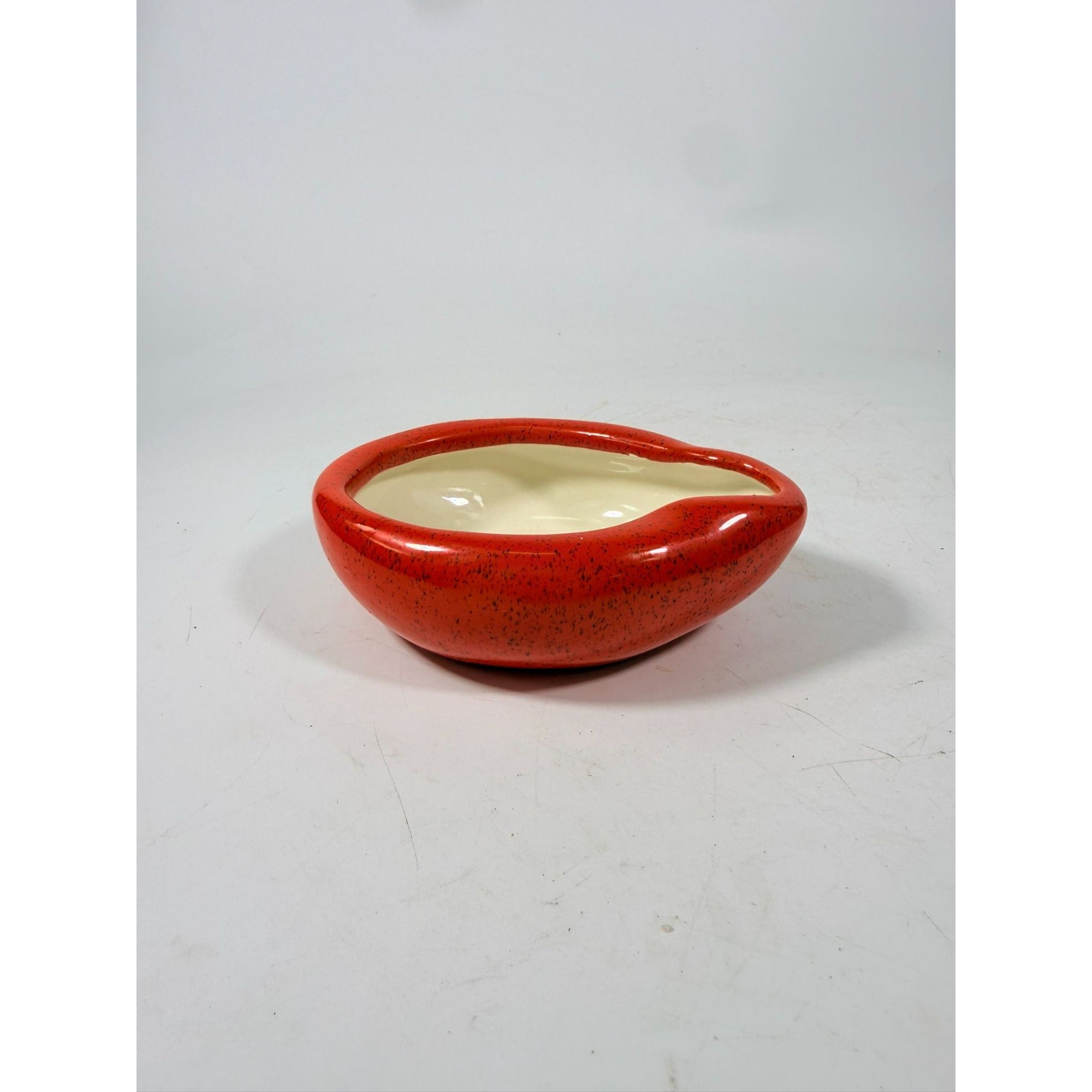 Ashtray Miniature Bed Pan Vintage Trinket Dish Kitschy Ceramic "Wash Me Out" Speckled Hand Painted