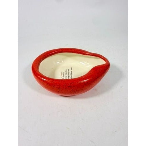 Ashtray Miniature Bed Pan Vintage Trinket Dish Kitschy Ceramic "Wash Me Out" Speckled Hand Painted