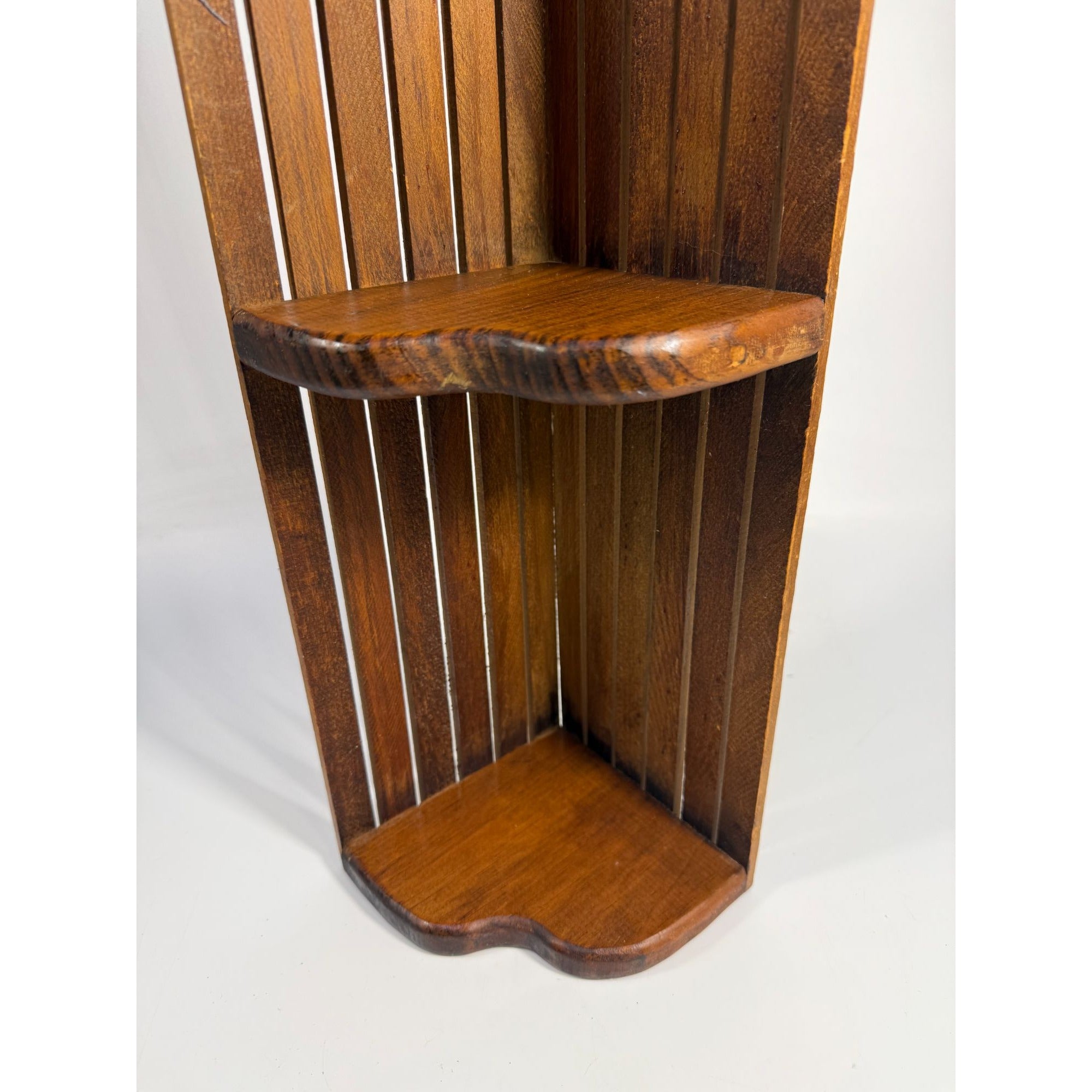Wooden Corner Floating Wall Shelf 3 tier Heart Vintage Cottage Granny Core Wood Home Decor Decorative Accents