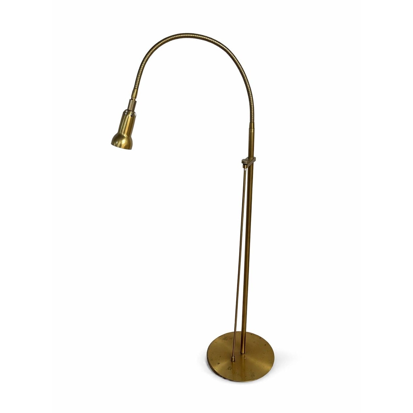 Pole Floor Lamp Brass Mid Century Modern Holtkotter Leuchten Holtkoetter Dimmer Gooseneck Sleek Minimalistic Retro German Handwerkstradition