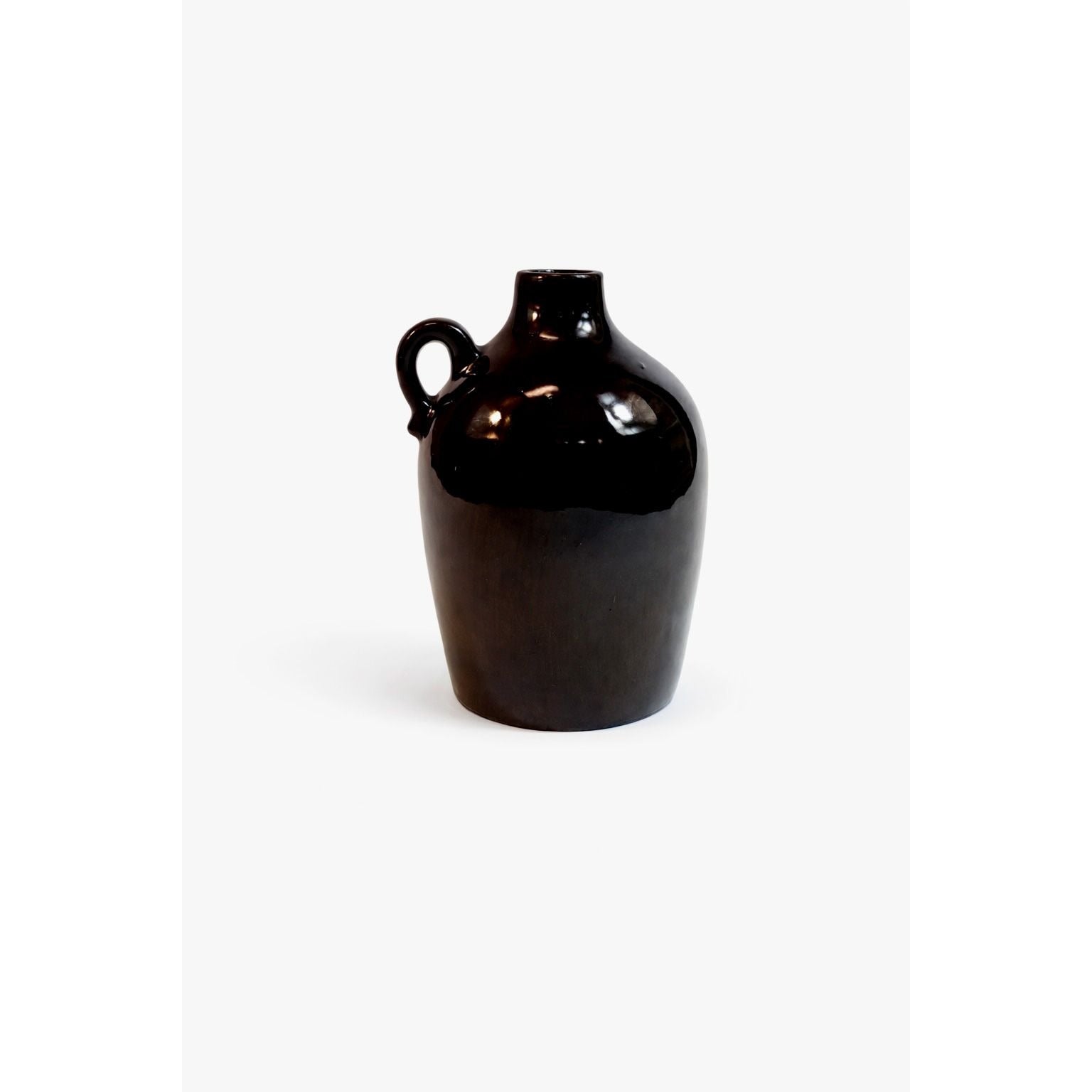 Pottery Crock Jar Jug Brown Glazed Handled Vintage Japan Farmhouse Primitive Farmhouse Cottage Granny Core Home Decor Decorative