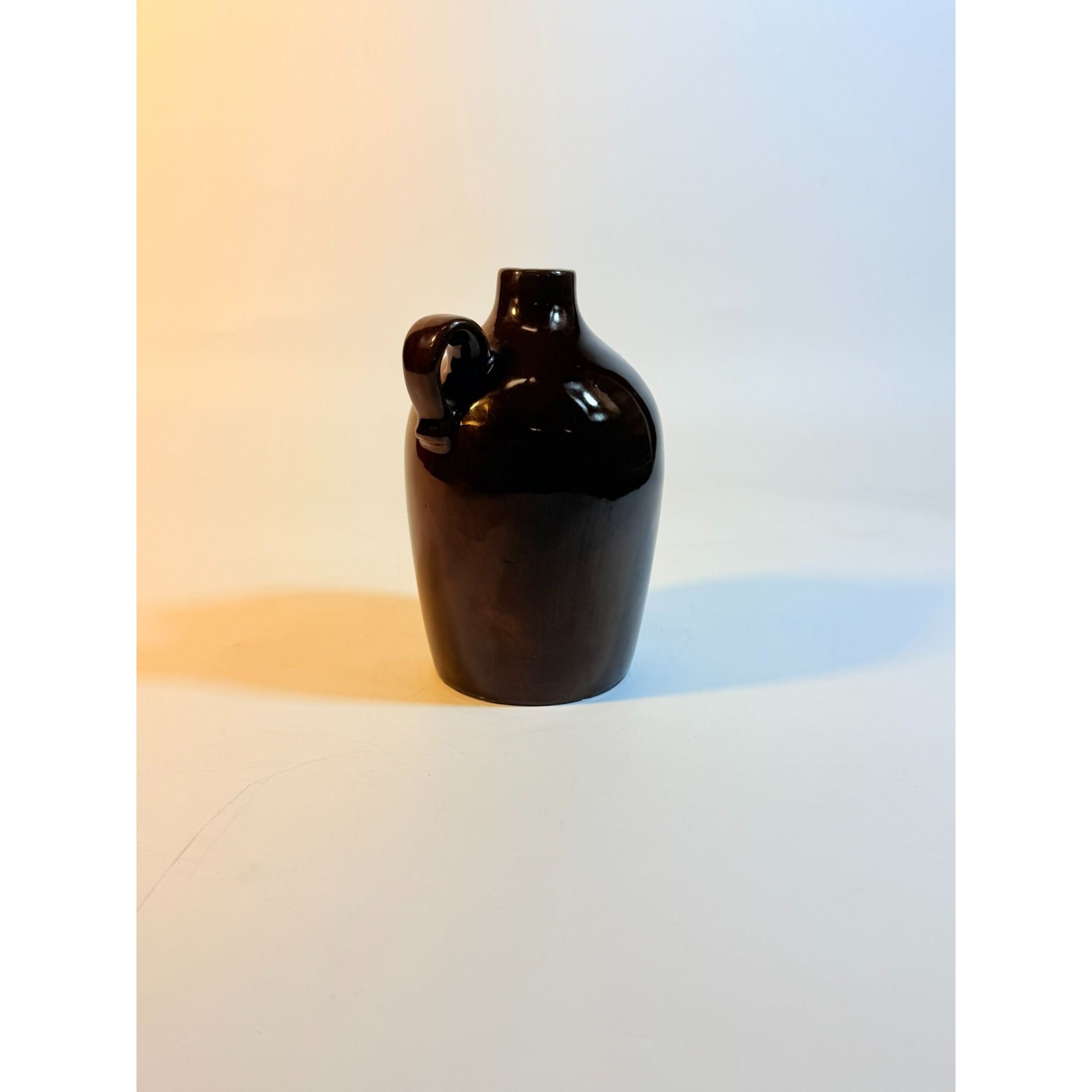 Pottery Crock Jar Jug Brown Glazed Handled Vintage Japan Farmhouse Primitive Farmhouse Cottage Granny Core Home Decor Decorative