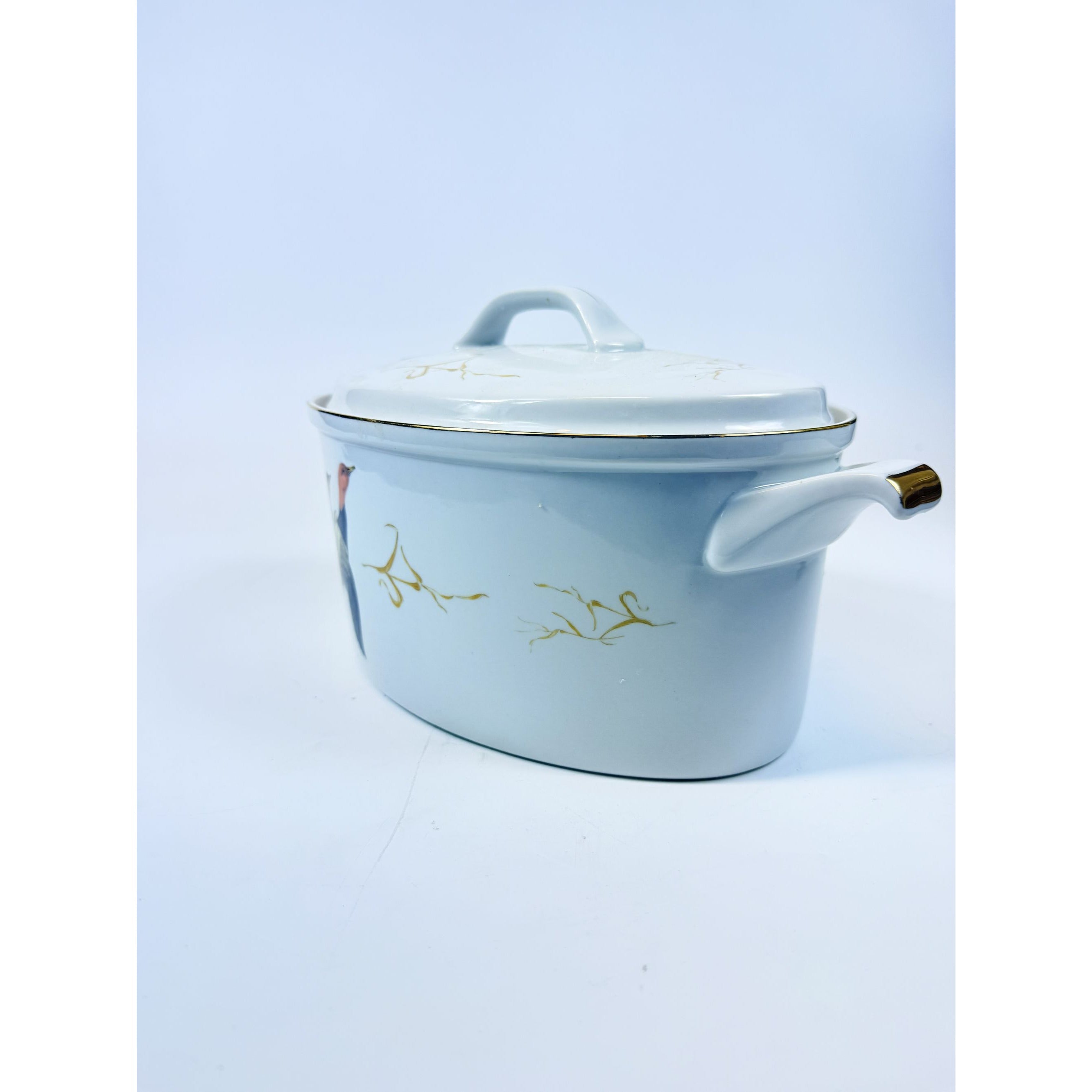 Duck Oval Casserole Dish with Lid Georges Briard Wildlife Fine China Vintage Lidded Dutch Oven Kitchen Cooking Bakeware Cabin Grandpa Core
