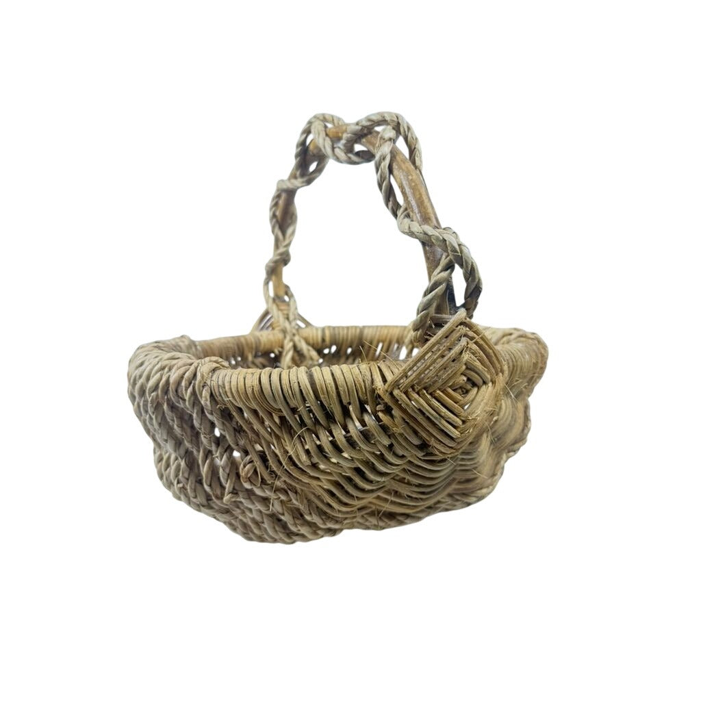 Egg Buttocks Basket Primitive Hand Woven Southern Splint Oak Primitive Handmade Farmhouse Vingtage Cottage Granny Core Kitchen Decor
