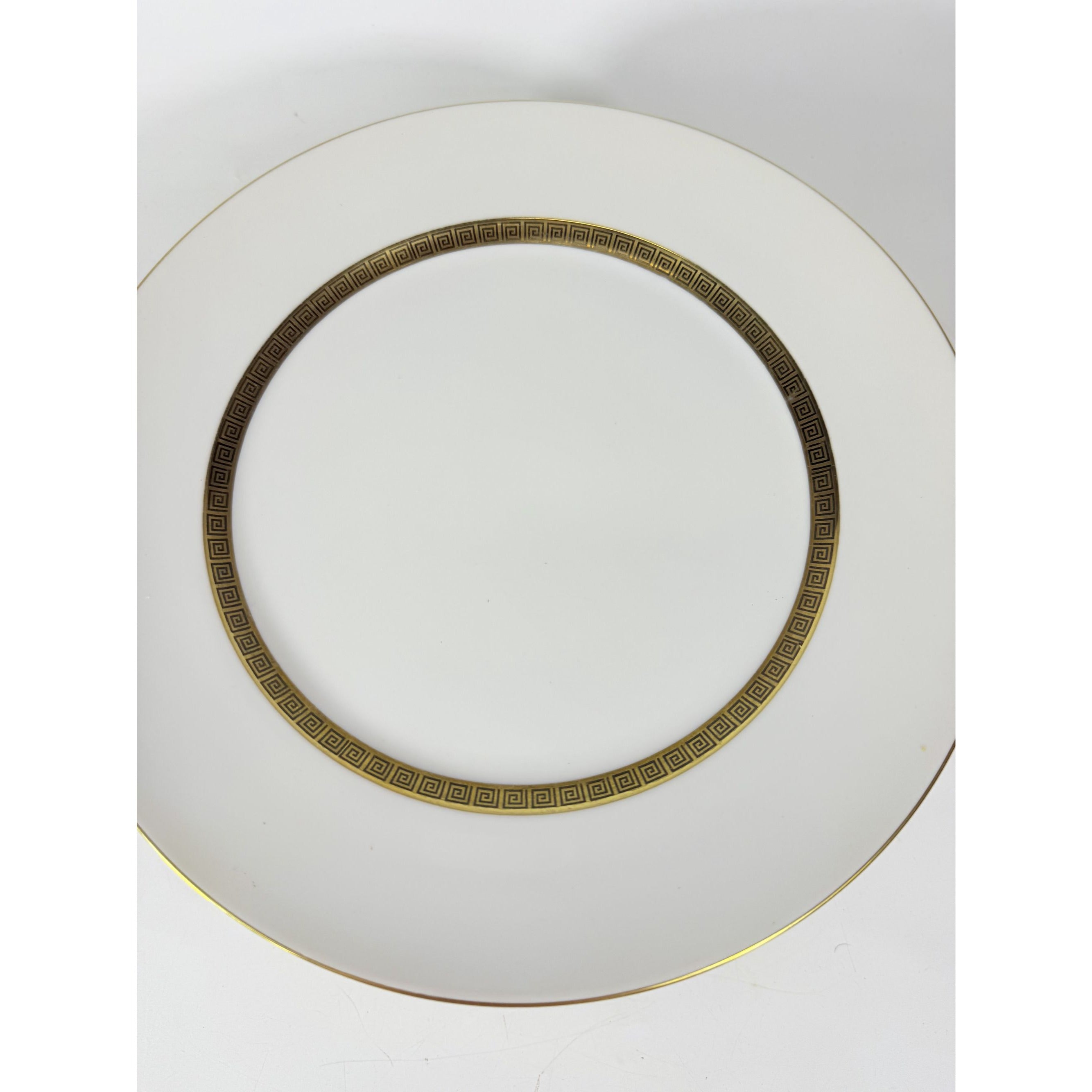 Dinner Plates Set11 Key Largo by Meito Black Greek Key On Gold Band Royal M Japan Replacement China Vintage Elegant Traditional C