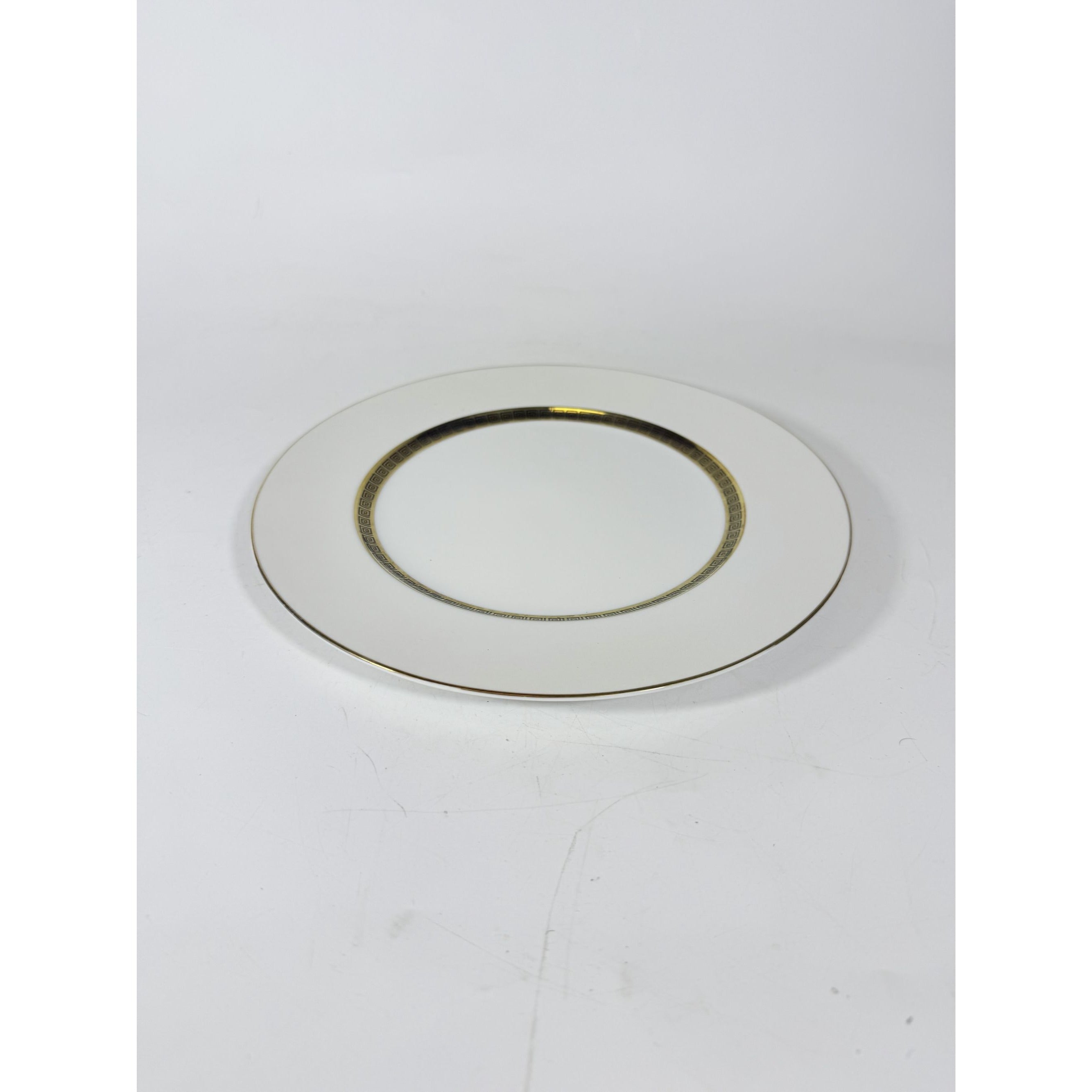 Dinner Plates Set11 Key Largo by Meito Black Greek Key On Gold Band Royal M Japan Replacement China Vintage Elegant Traditional C