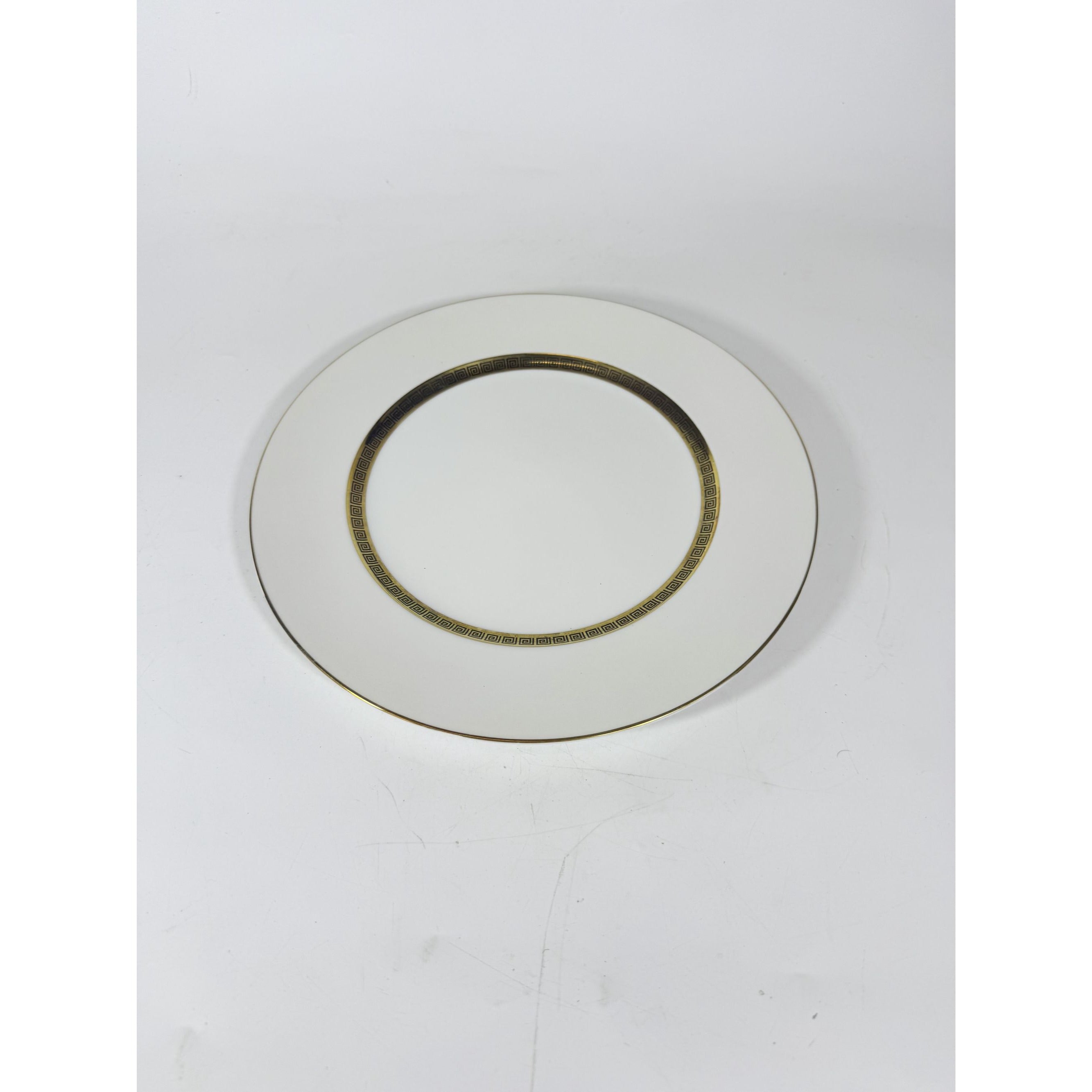Dinner Plates Set11 Key Largo by Meito Black Greek Key On Gold Band Royal M Japan Replacement China Vintage Elegant Traditional C