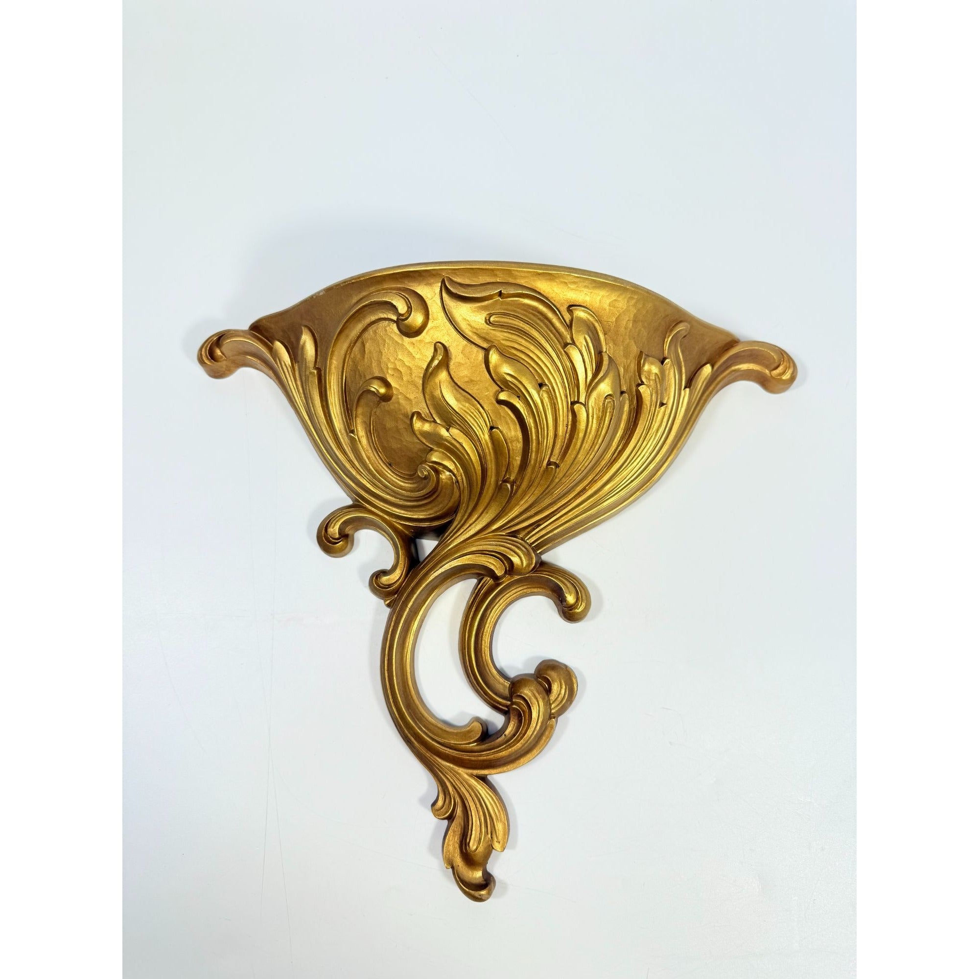 Gold Wall Pocket Planter Syroco Scroll Mid Century Retro Vintage Home Decor Decorative Accents Hollywood Regency Home Interiors