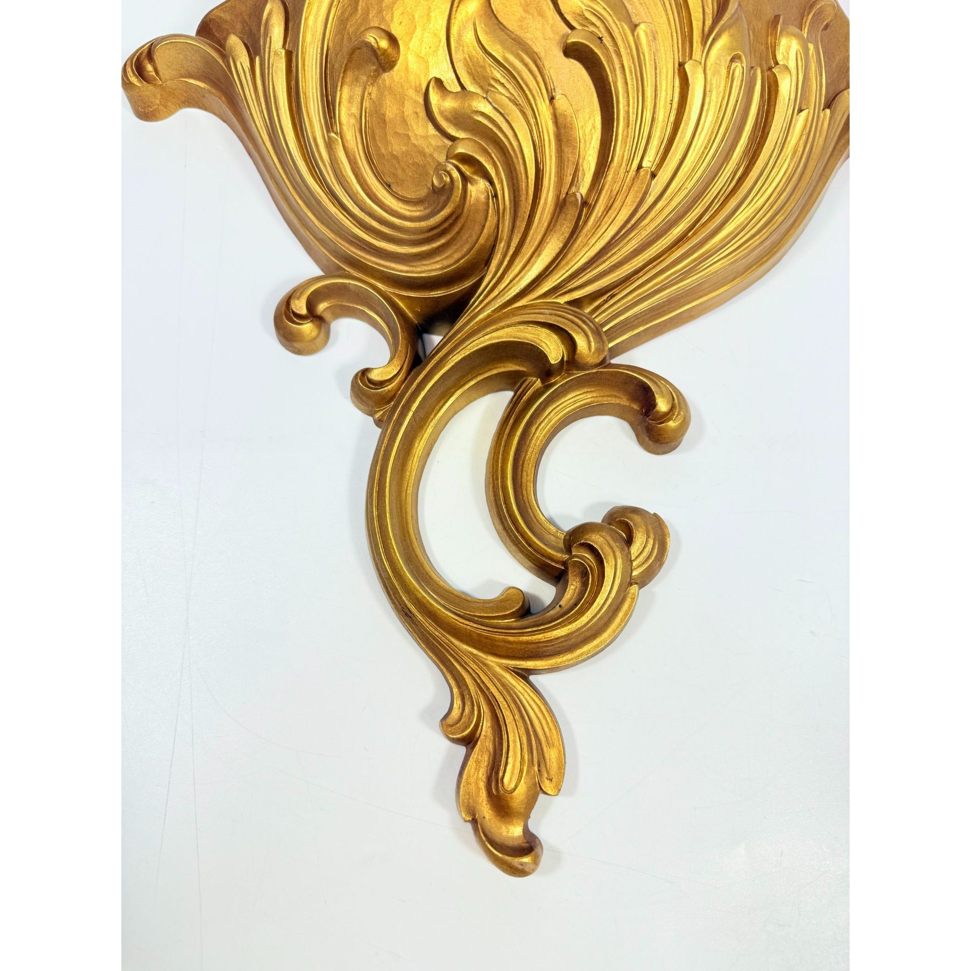 Gold Wall Pocket Planter Syroco Scroll Mid Century Retro Vintage Home Decor Decorative Accents Hollywood Regency Home Interiors