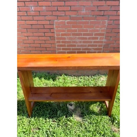 Pine Sofa Table Enterance Foyer Tall Vintage Handmade Furniture Farmhouse Primitive Arts and Crafts Style Hand Made Cottage Core