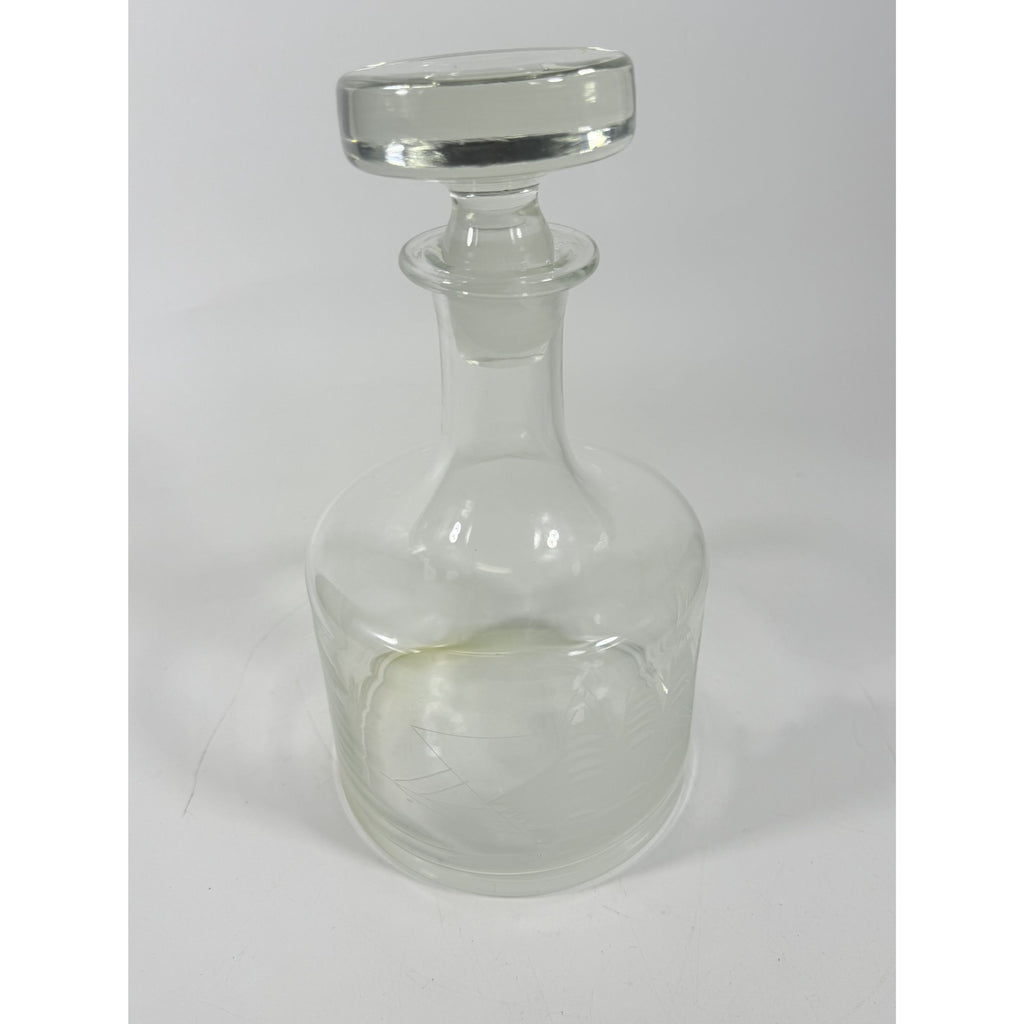 Decanter Toscany Etched Frosted Clipper Ship Mancave Barware Crystal Clipper Vintage Replacement Glassware Barware Nautical